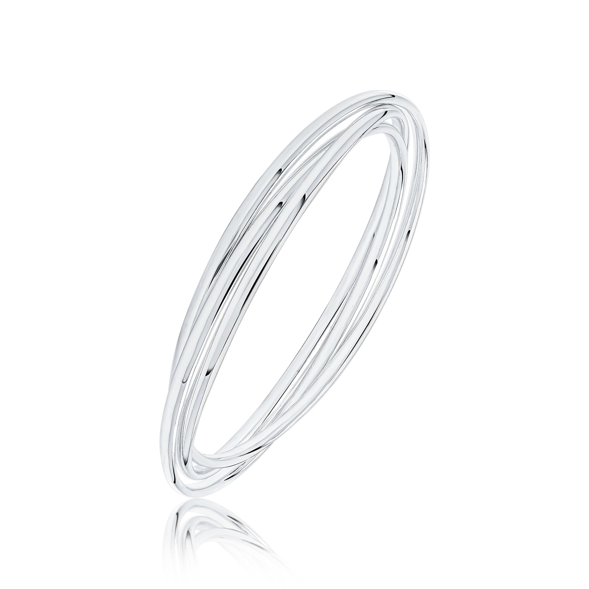 925 Sterling Silver Court Russian Design Gents Men's Bangle, 3mm