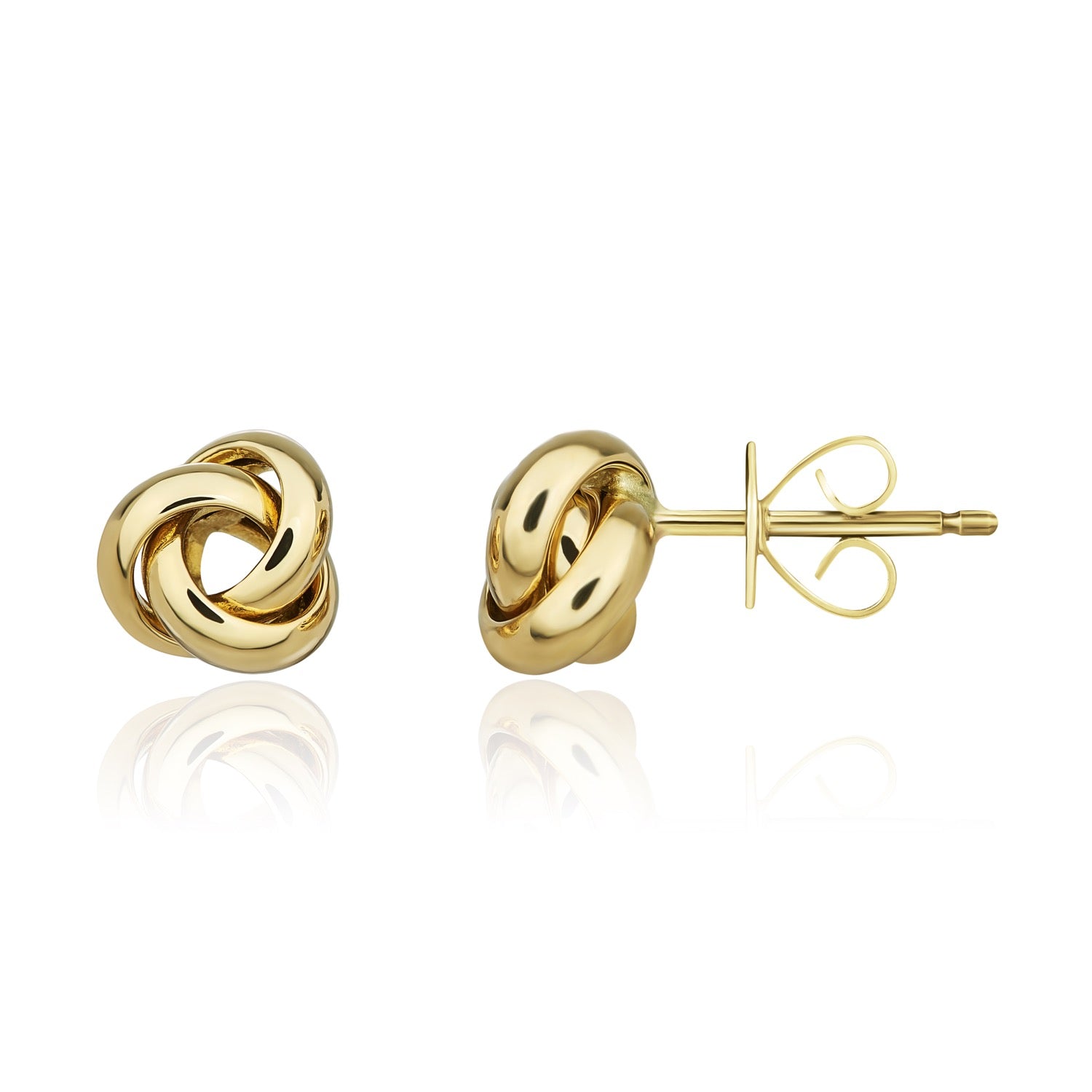 18ct Yellow Gold Polished Triangle Knot Stud Earrings