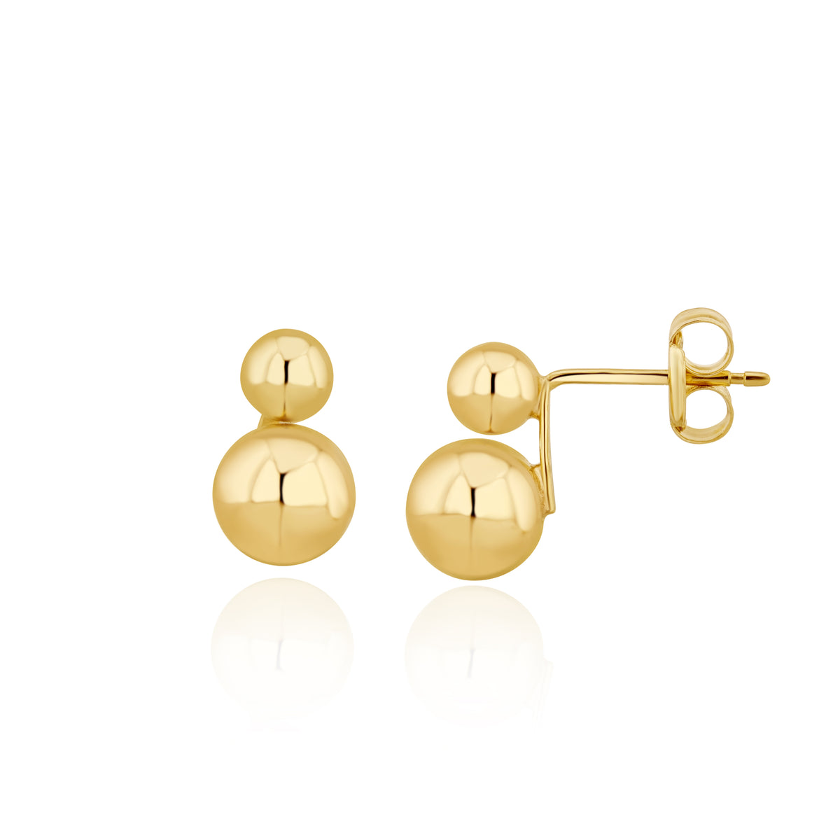 9ct Yellow Gold Double Ball Stud Earrings