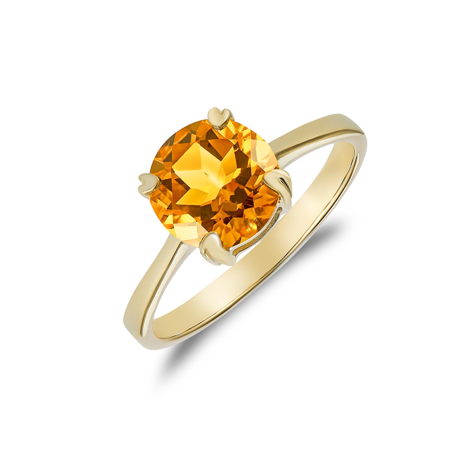 9ct Yellow Gold 8mm Rd Cit Single Stone Clw