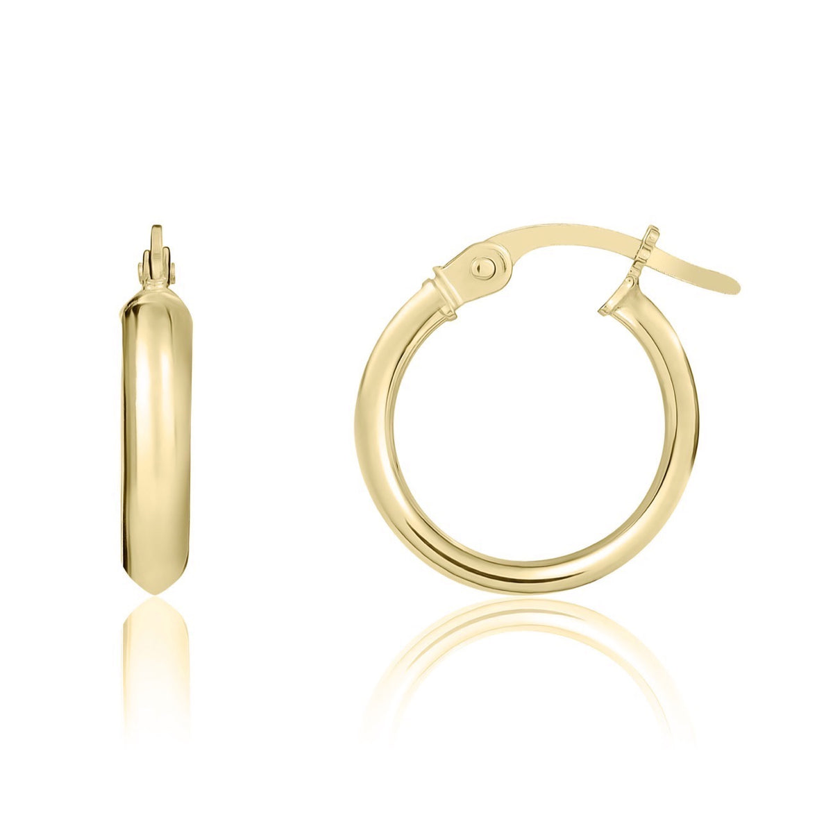 9ct Yellow Gold Wedding Ring Hoop Earrings