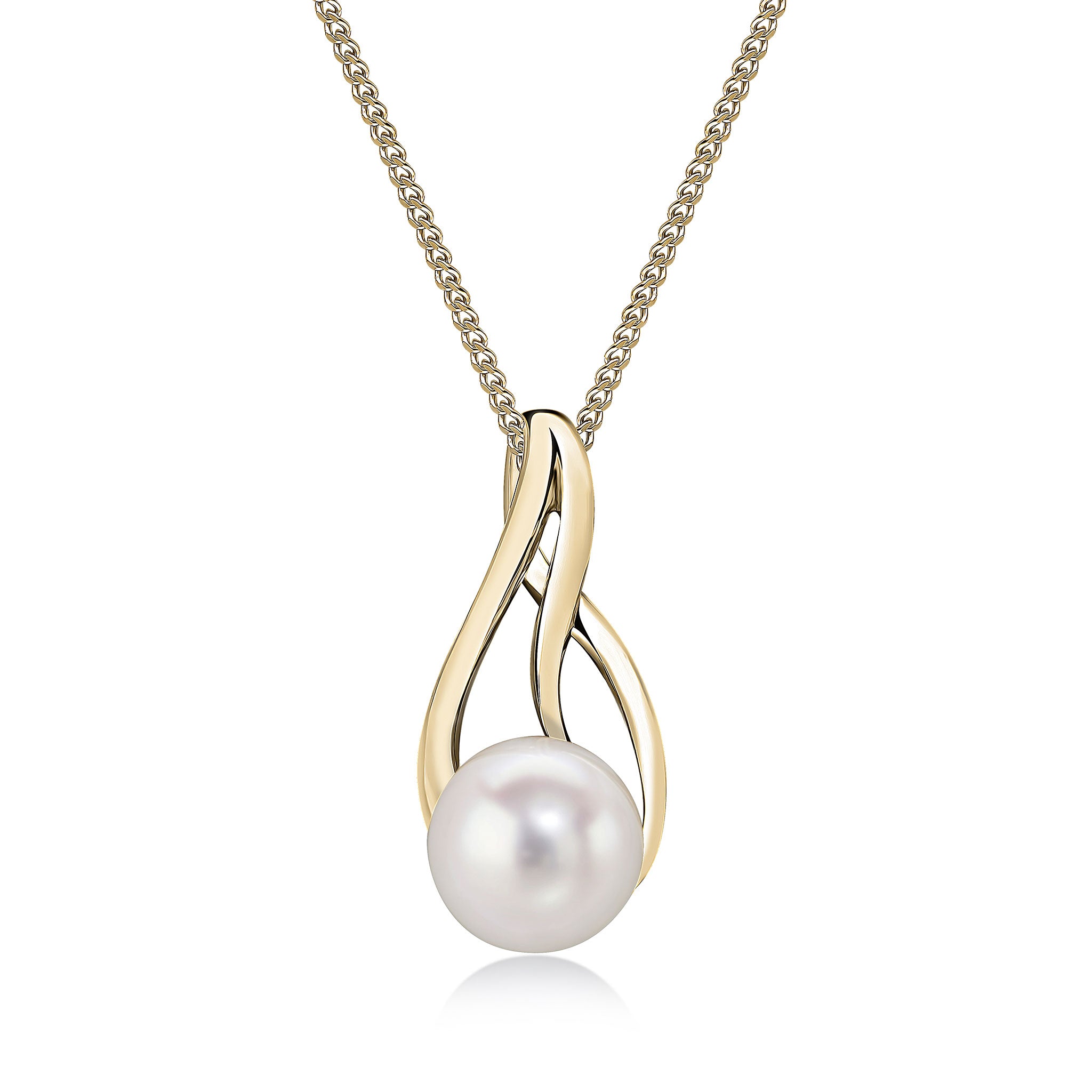 9ct yellow gold Cultured Freshwater 6mm Pearl teardrop pendant