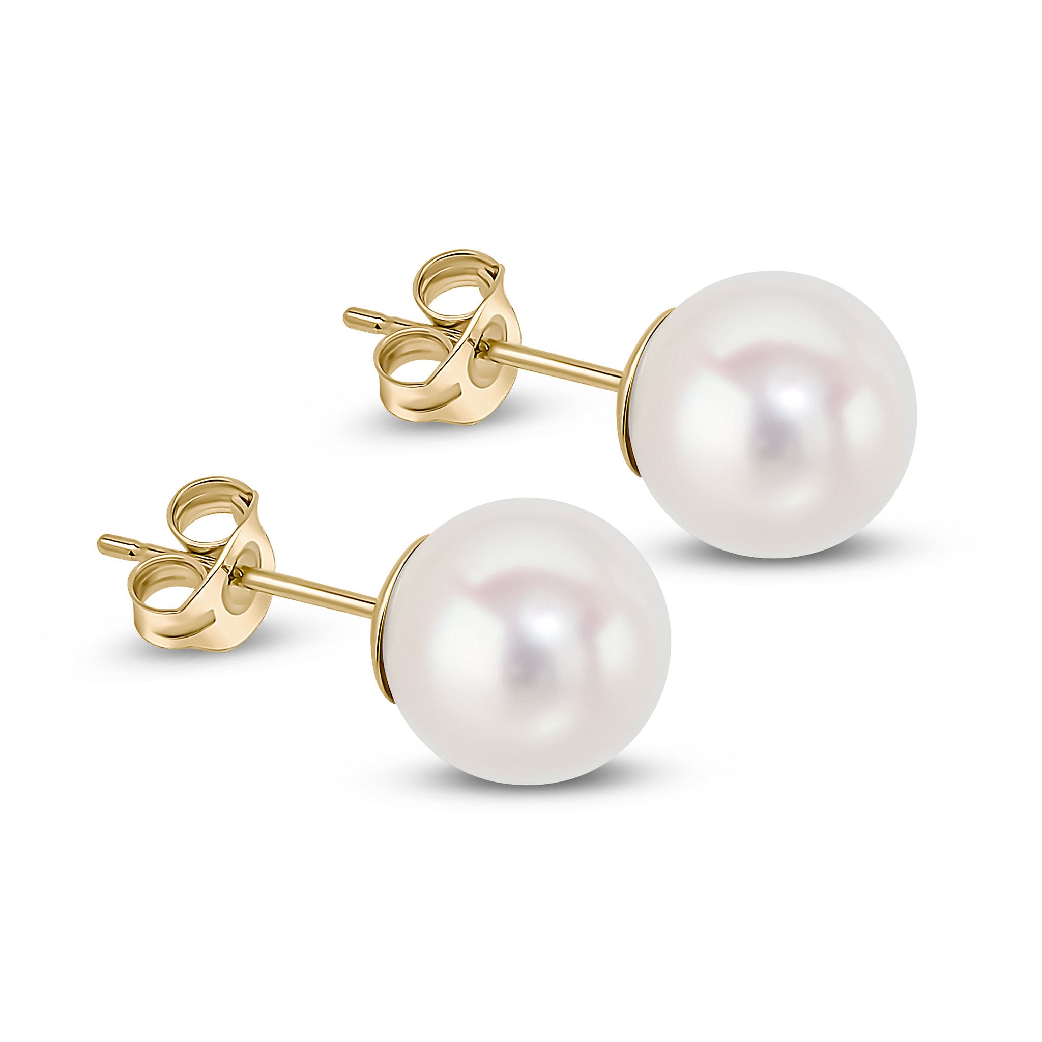 9ct yellow gold 8mm freshwater pearl Round Stud
