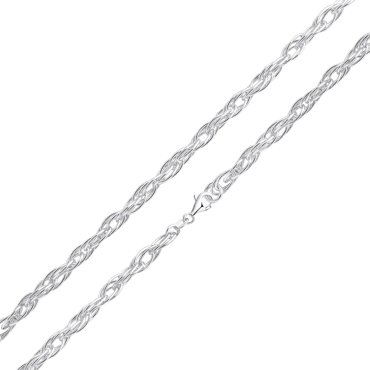 Silver 6mm Oval Rope Plain 1