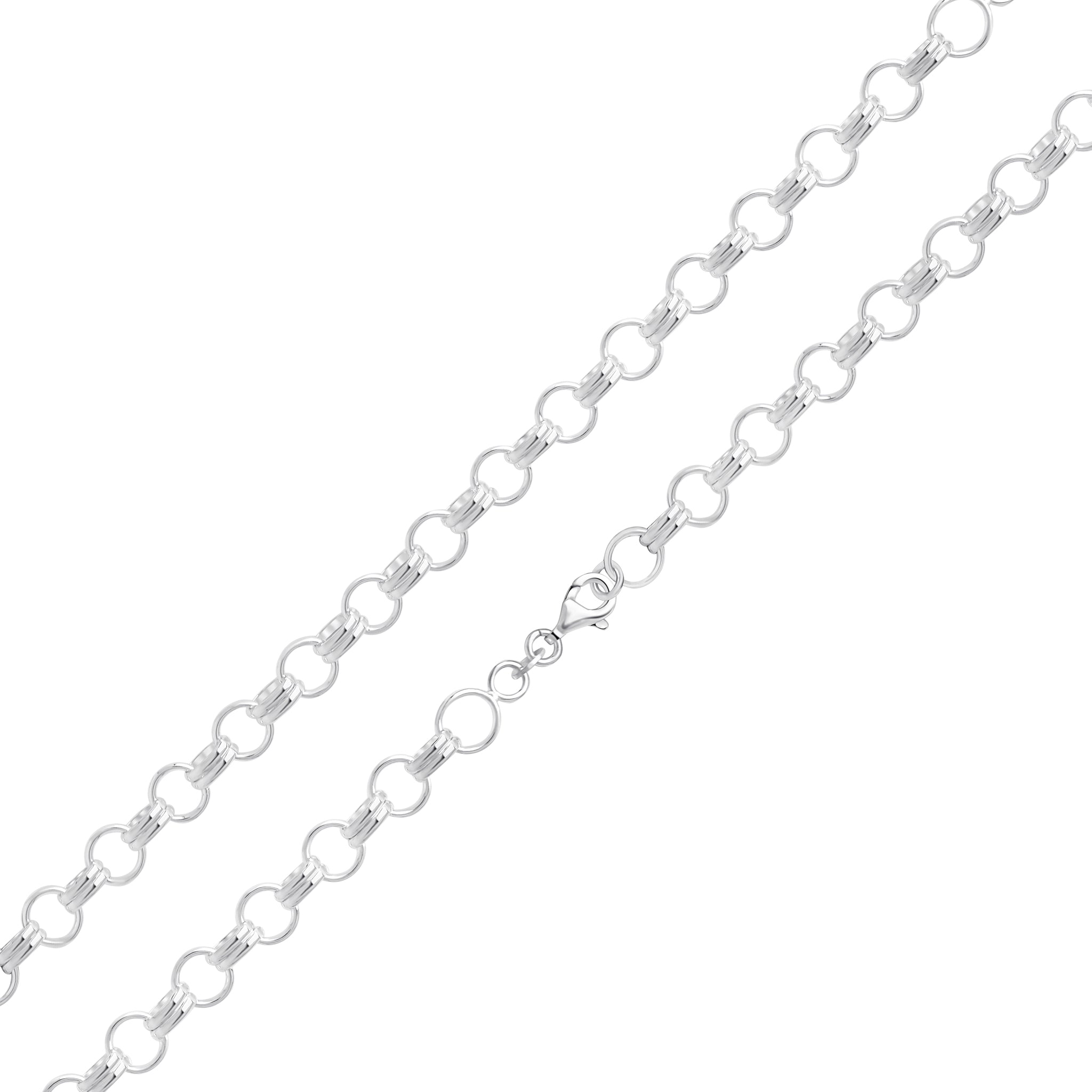 Silver 7mm Round and Double Oval Belcher Chain 7.5"