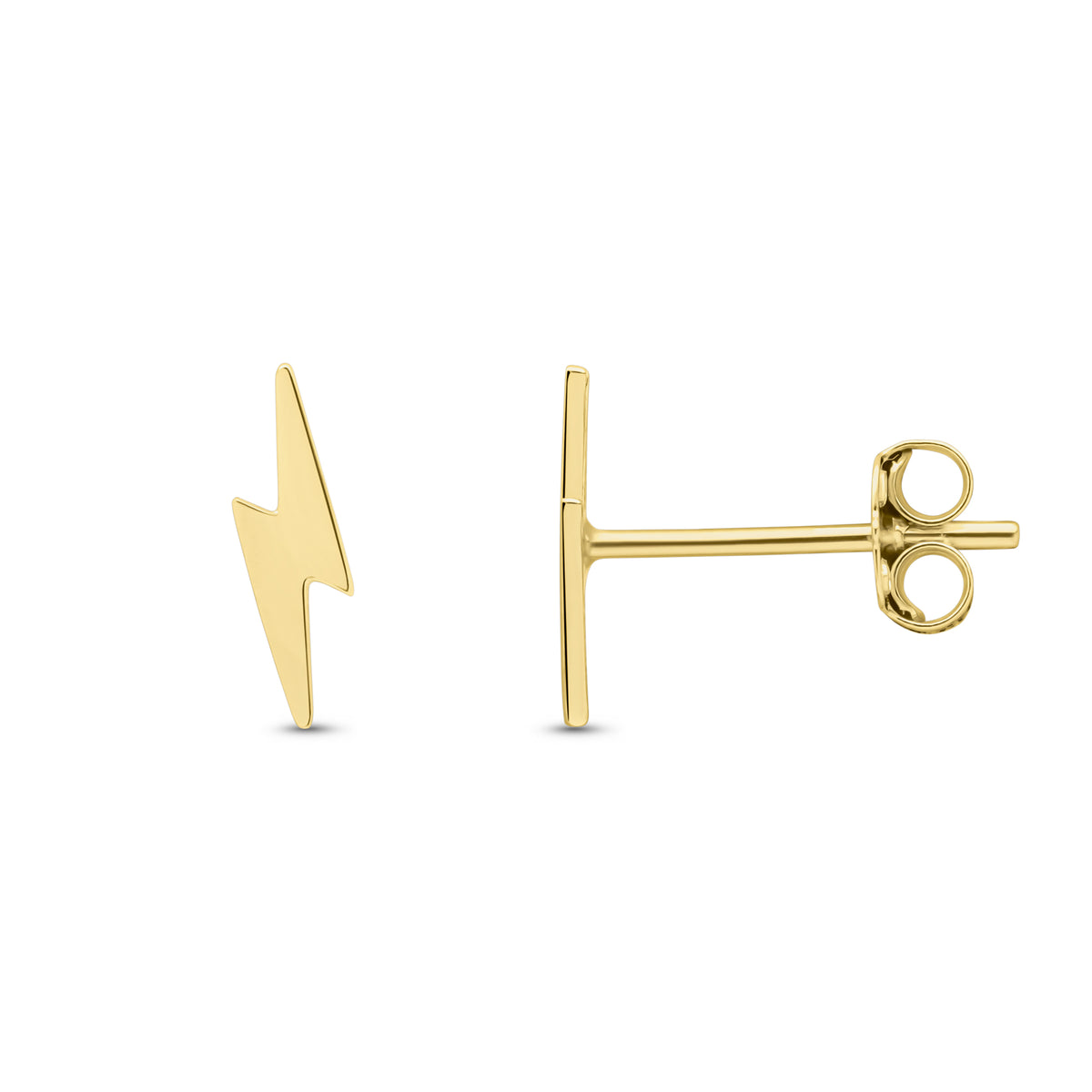 9ct Yellow Gold Polished Lightning Stud Earrings
