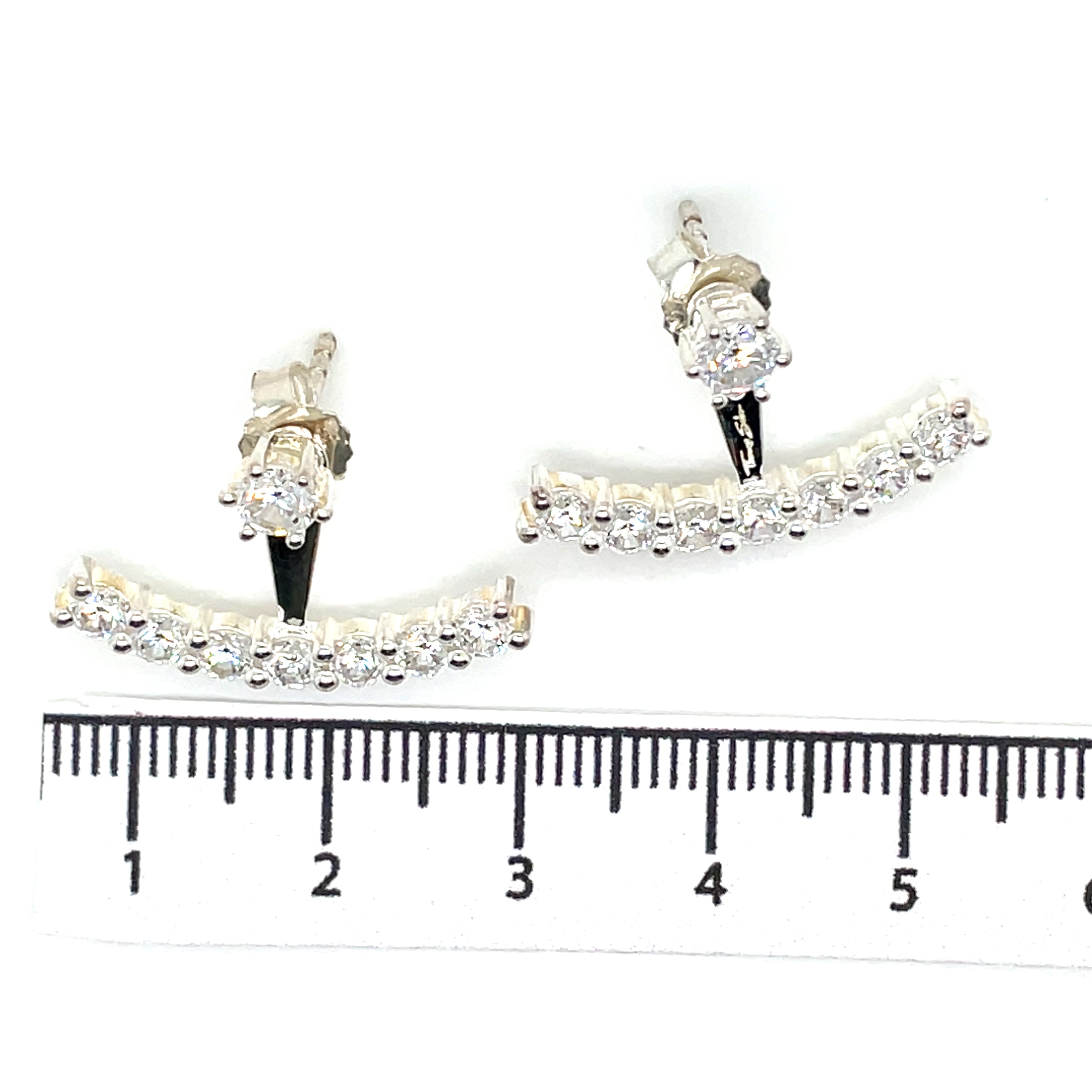 Thomas Sabo Silver Cubic Zirconia Bar Jacket Stud Earrings