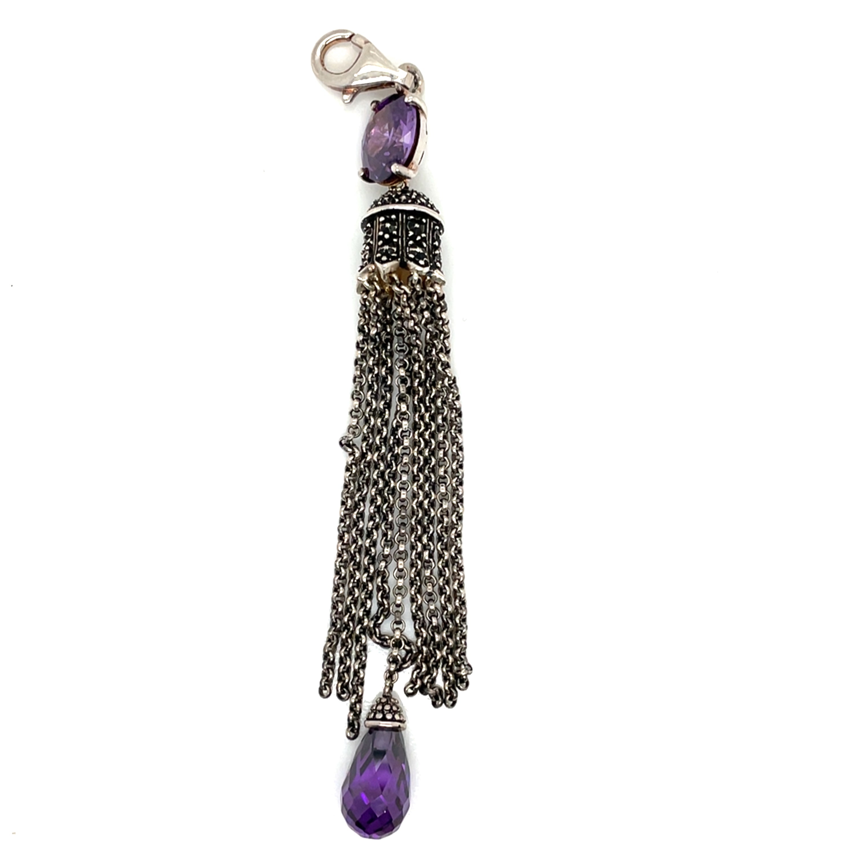 Thomas Sabo Sterling Silver Purple Tassel Marcasite Pendant