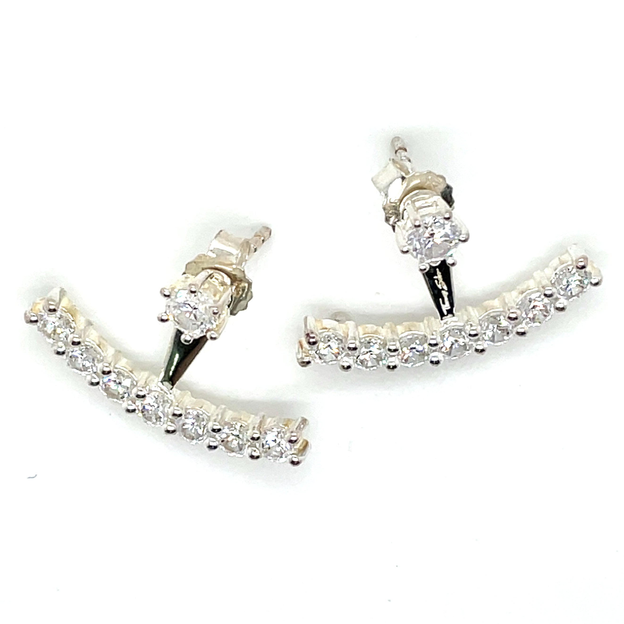 Thomas Sabo Silver Cubic Zirconia Bar Jacket Stud Earrings