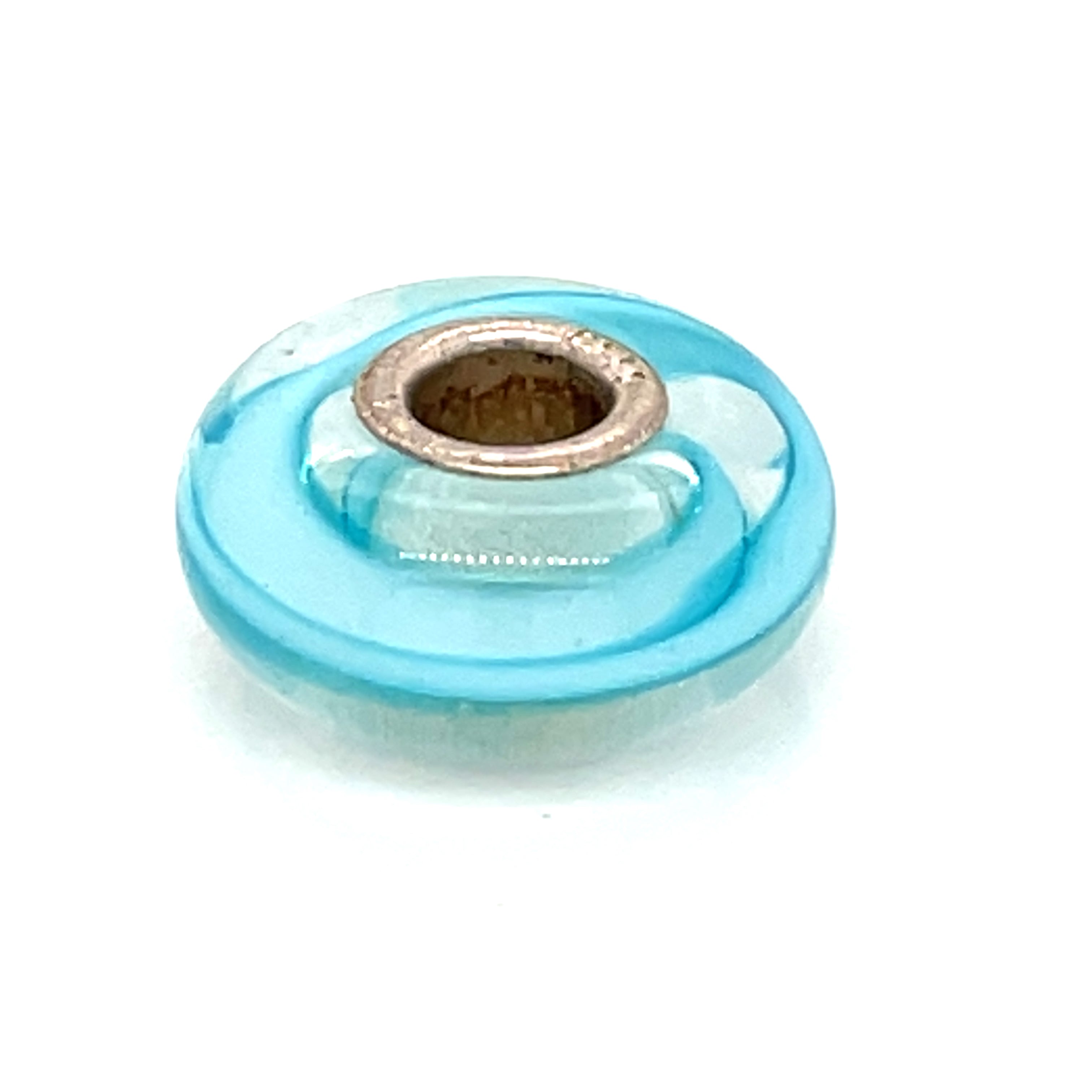 Trollbead Turquoise Ribbon Glass Bead