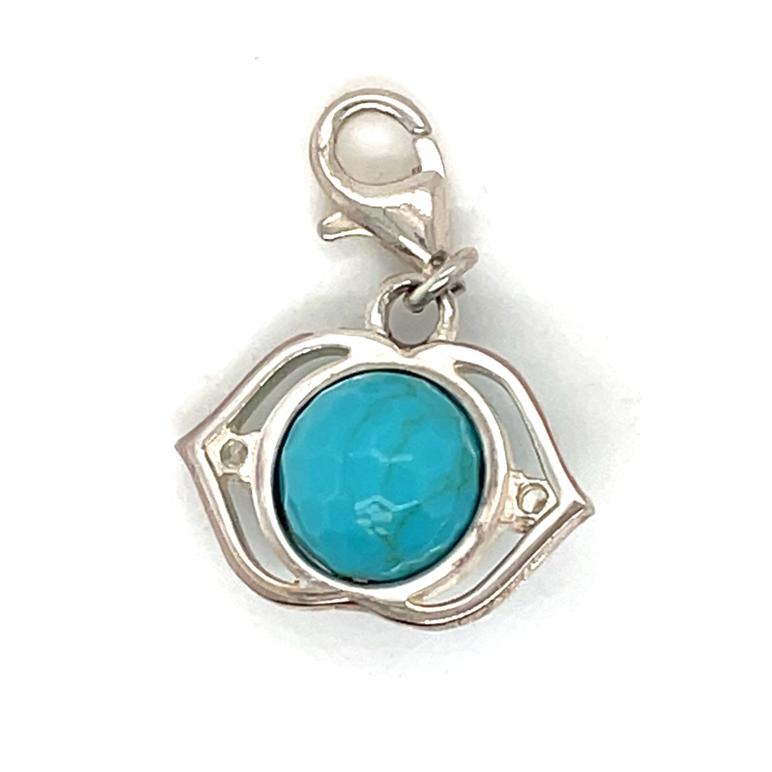 Thomas Sabo Turquoise and Cubic Zirconia Lotus Charm