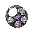 Thomas Sabo Large Purple Cabochon & Black Pave Pendant