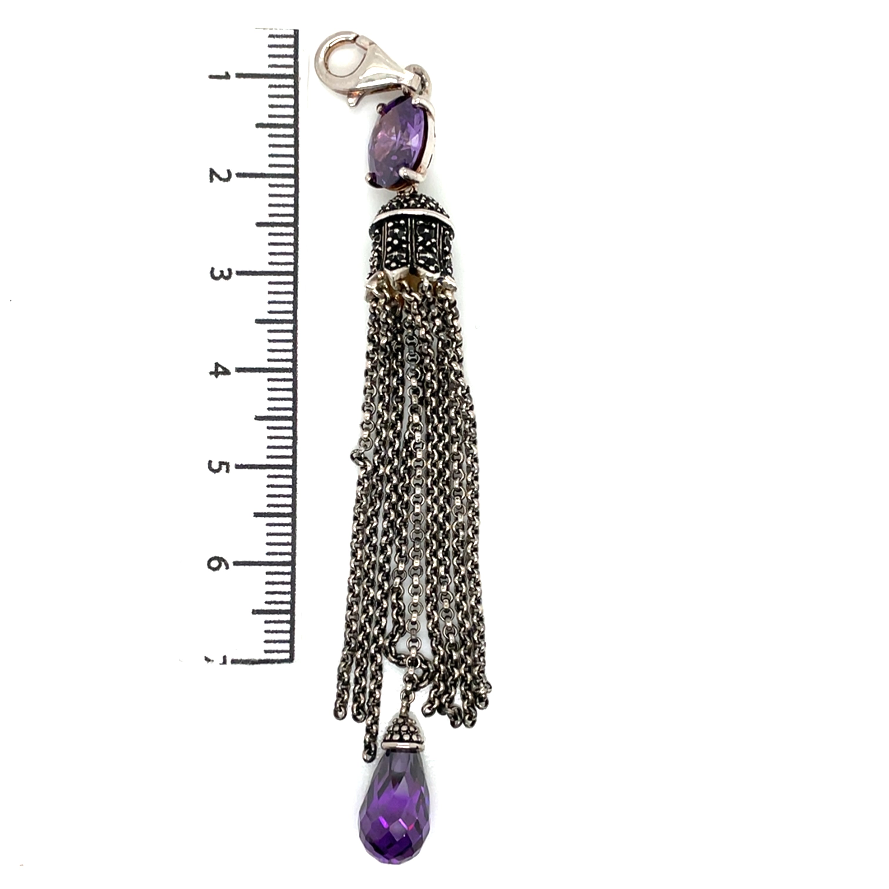 Thomas Sabo Sterling Silver Purple Tassel Marcasite Pendant
