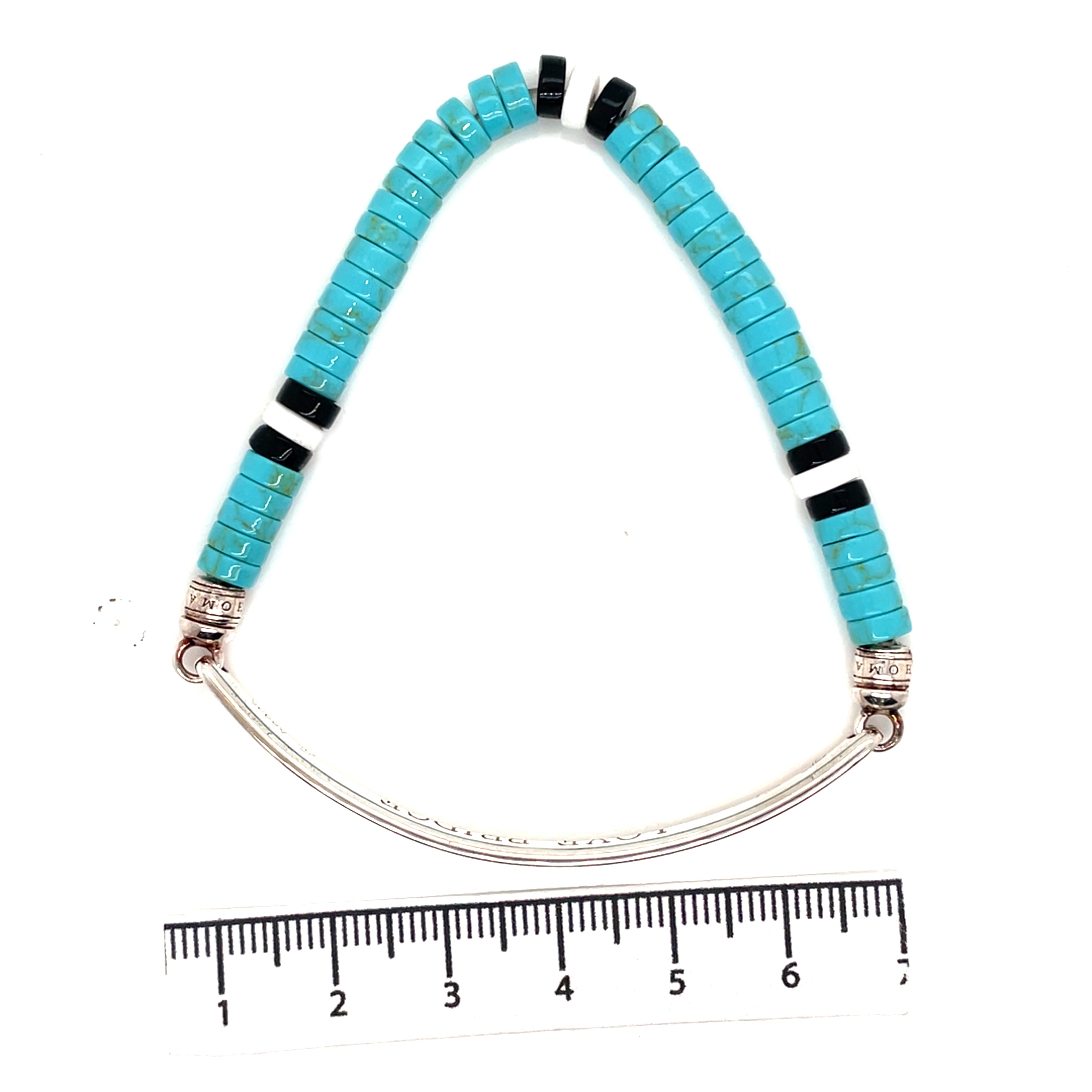 Thomas Sabo Silver Love Bridge Simulated Turquoise Bead Bracelet