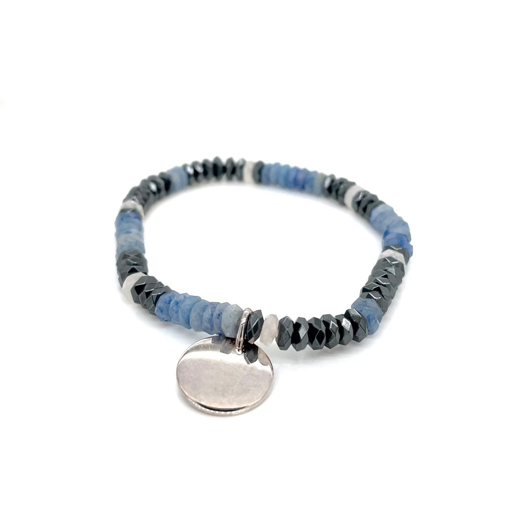 Thomas Sabo Dumortierite, White Jade and Hematite Bracelet