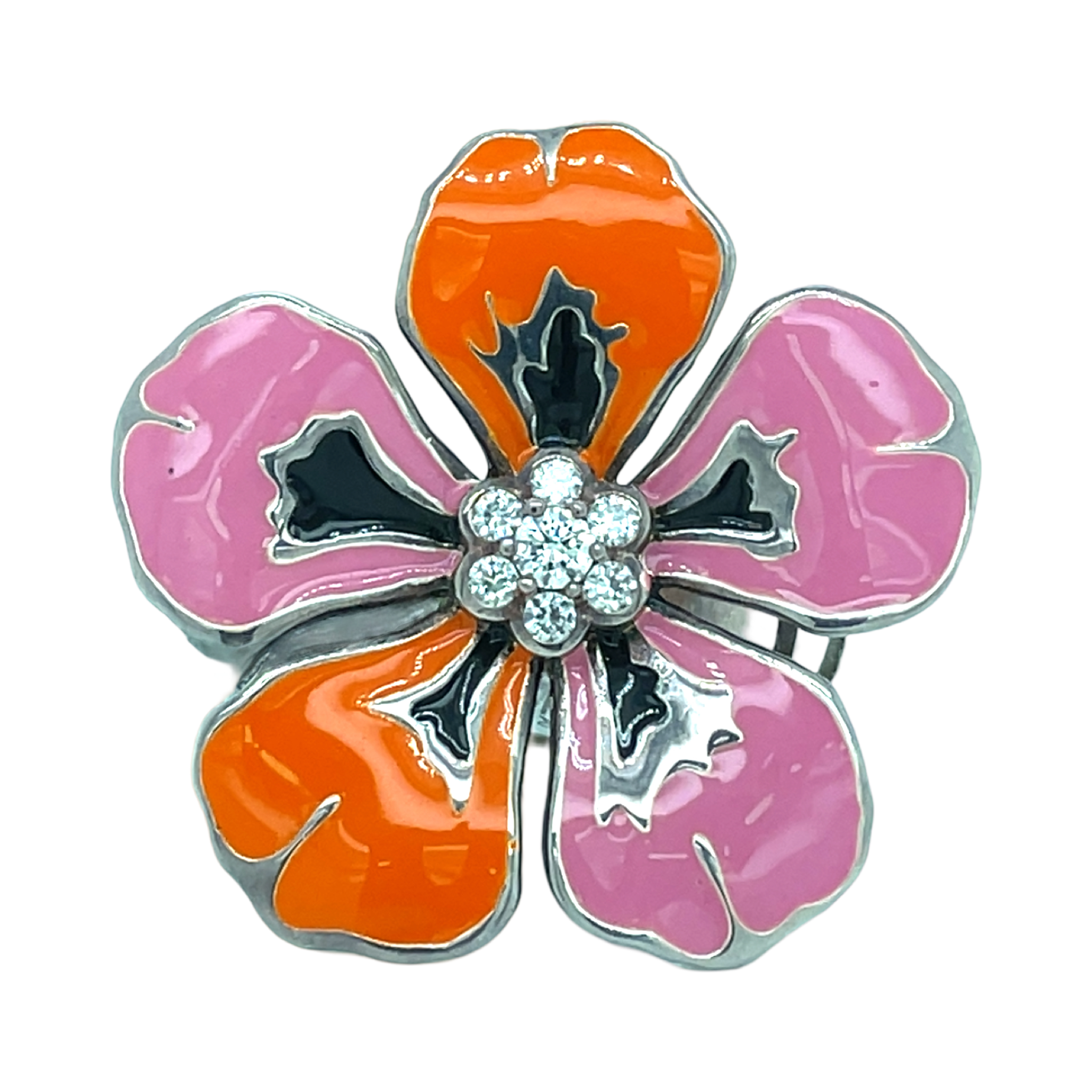 Thomas Sabo Sterling Silver Cubic Zirconia Large Flower Ring