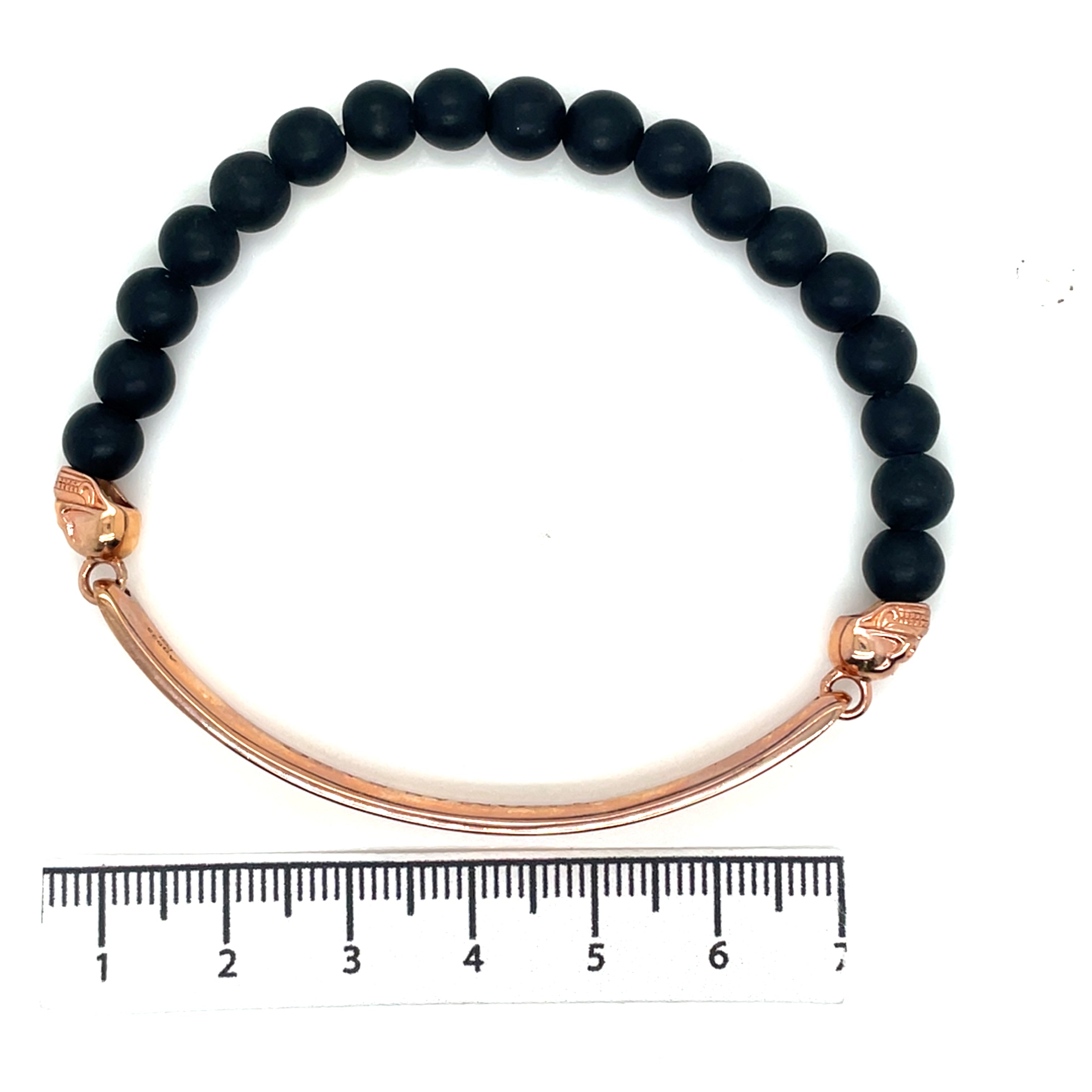 Thomas Sabo Rose Gold Plated Black Beaded Love Bridge Bracelet