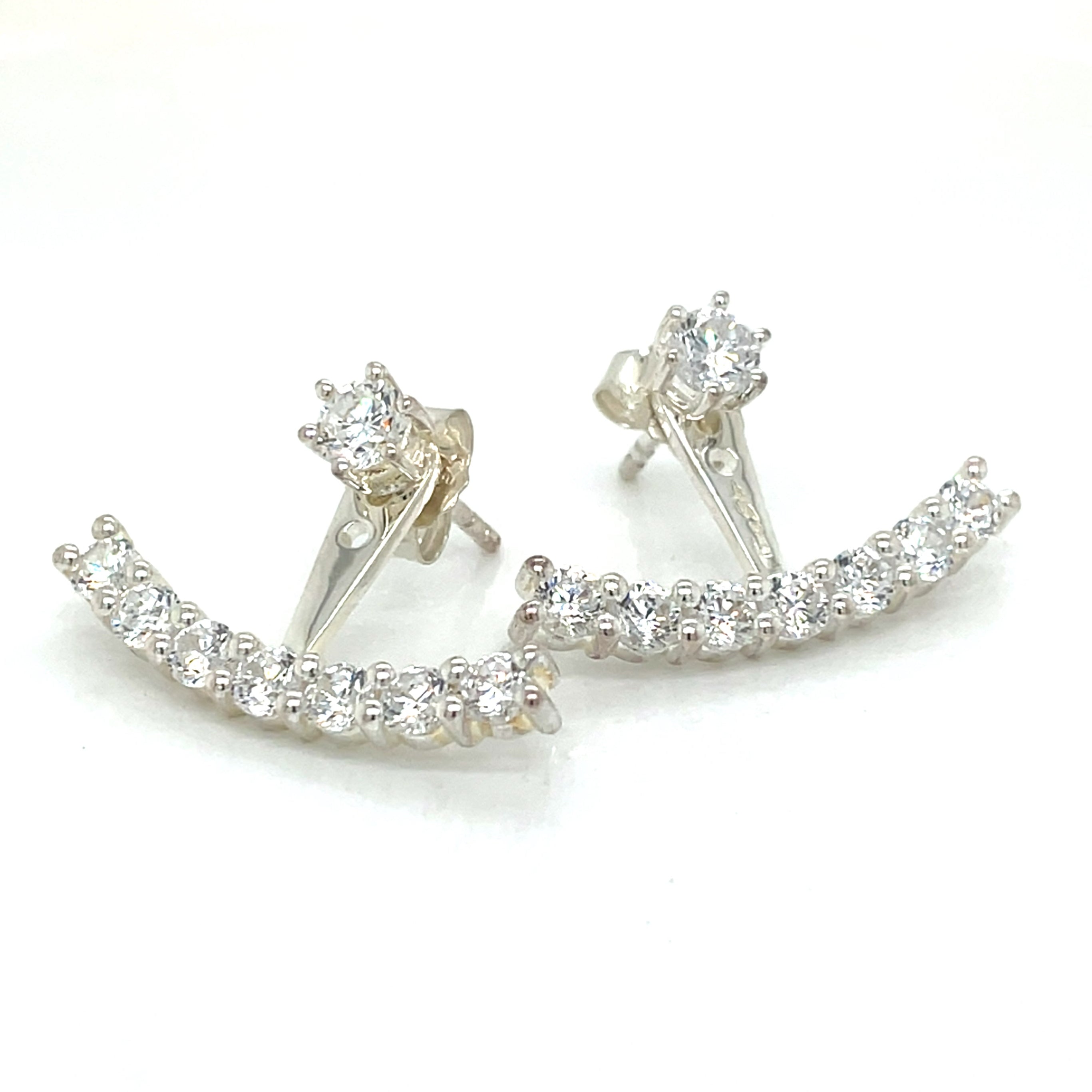 Thomas Sabo Silver Cubic Zirconia Bar Jacket Stud Earrings