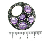 Thomas Sabo Large Purple Cabochon & Black Pave Pendant
