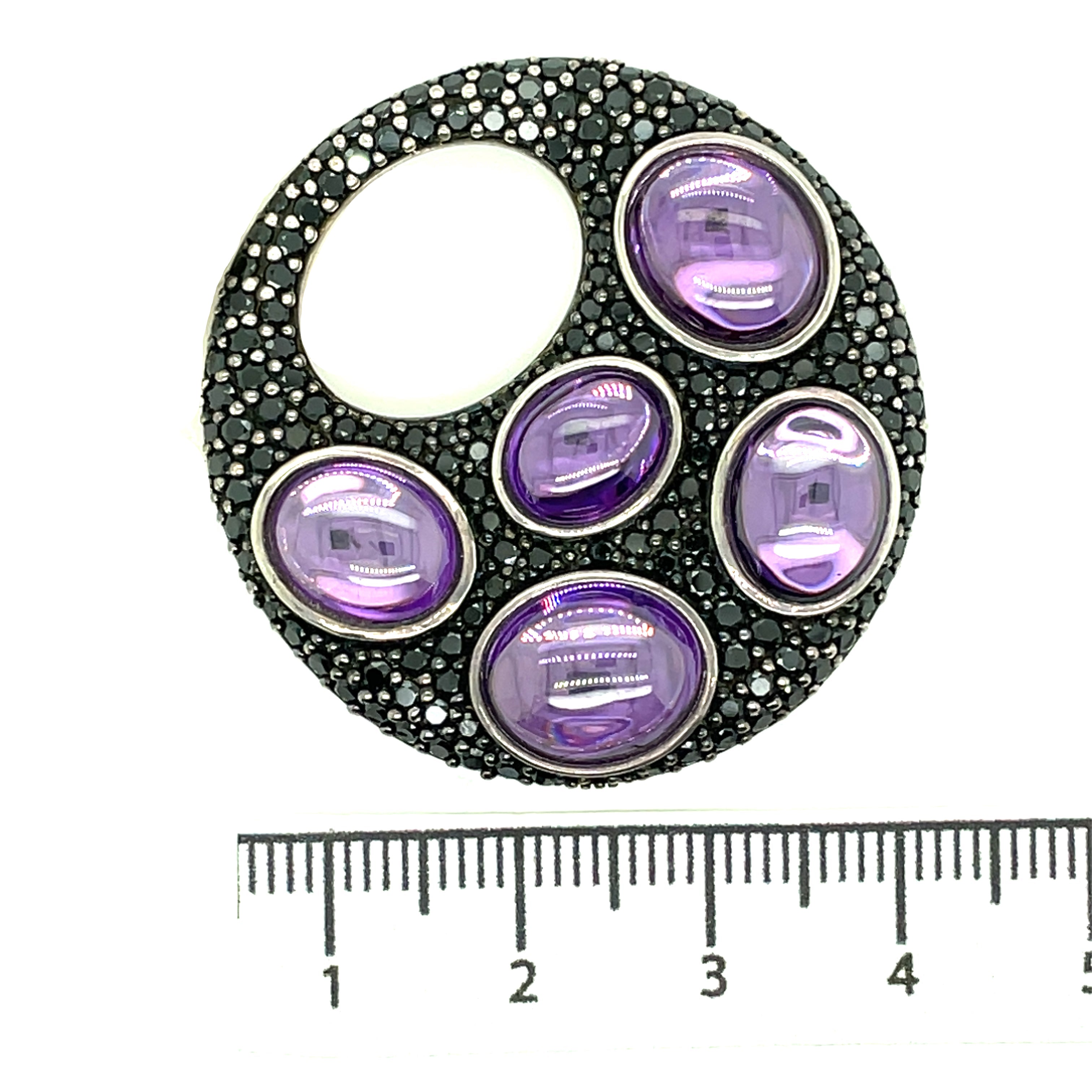 Thomas Sabo Large Purple Cabochon & Black Pave Pendant
