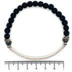 Thomas Sabo Unisex Silver Love Bridge Skull, Black Cubic Zirconia Bracelet