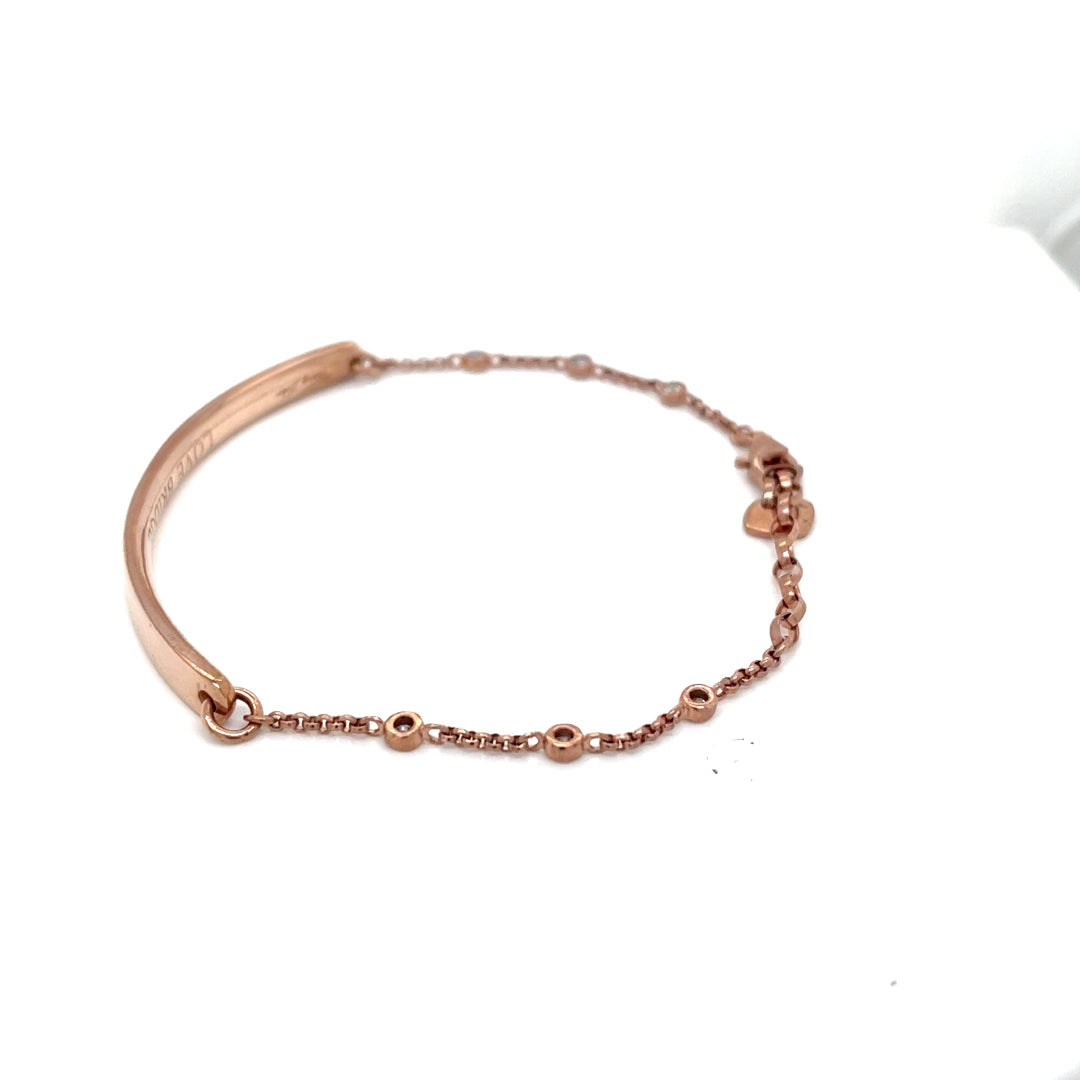 Thomas Sabo Rose Gold Plated Love Bridge Cubic Zirconia Dot Bracelet