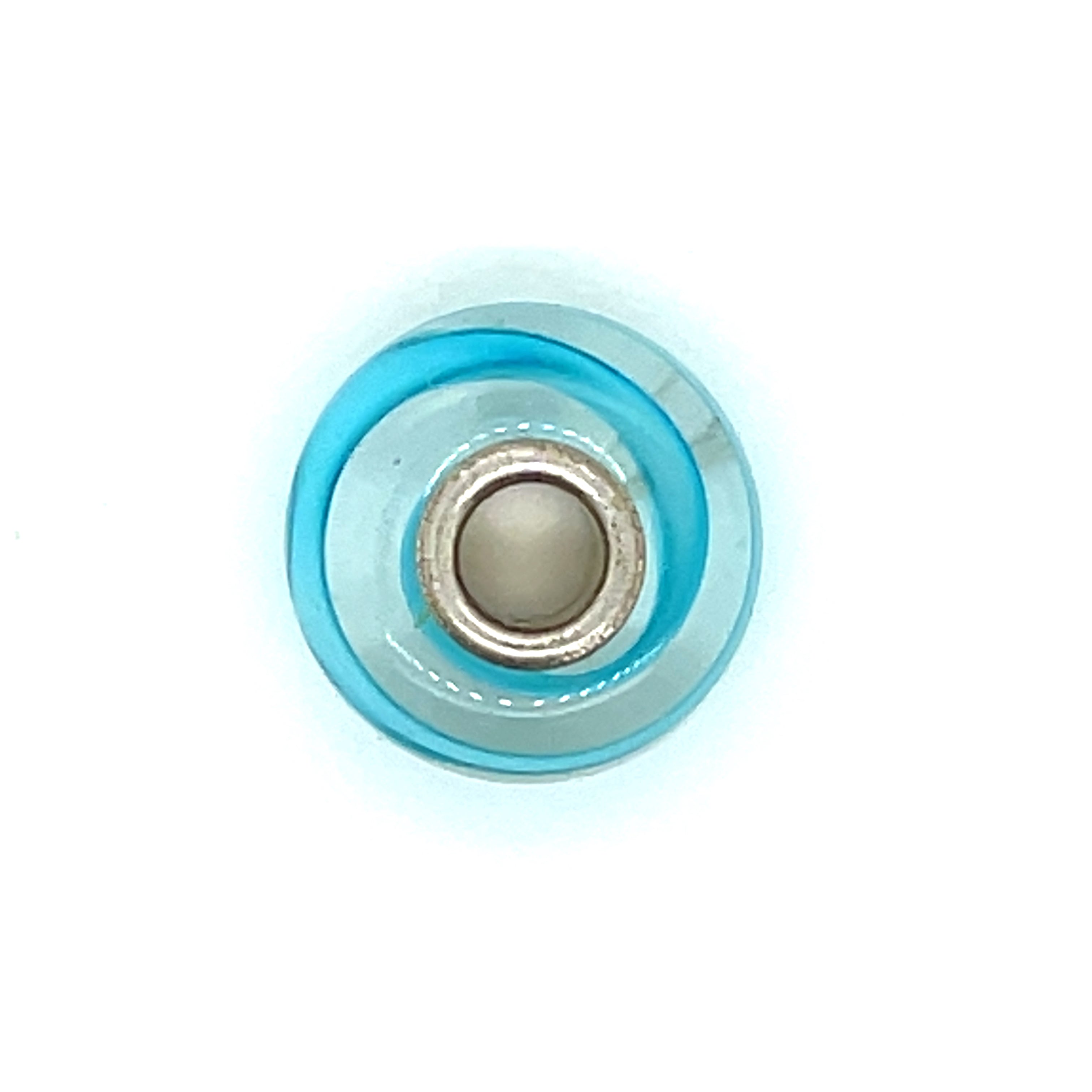 Trollbead Turquoise Ribbon Glass Bead