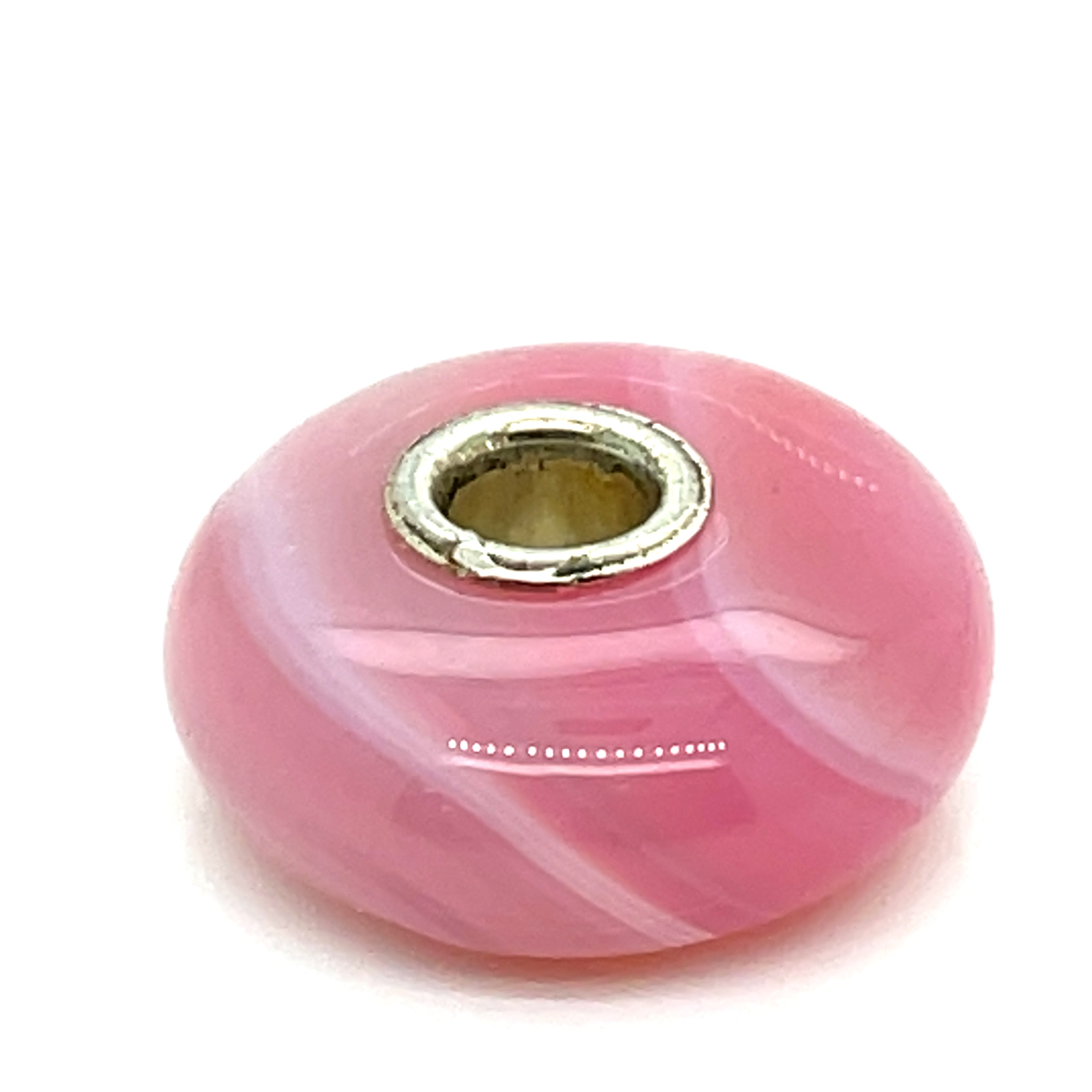 Trollbead Pink Stripe Glass Bead