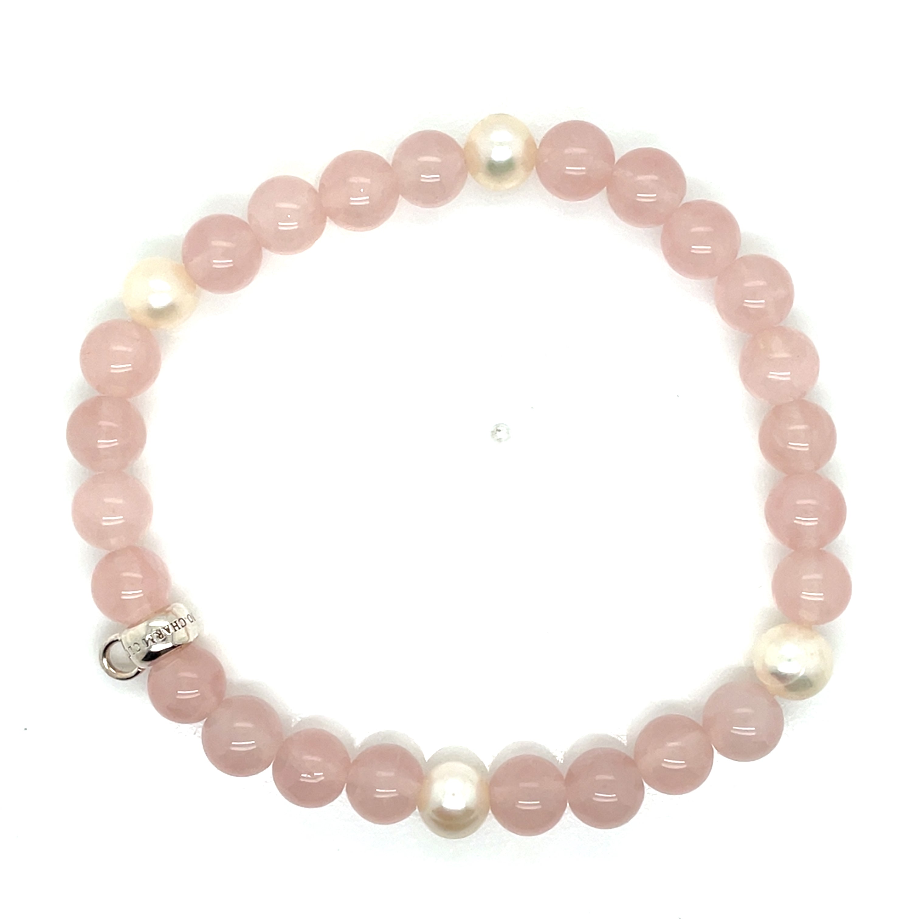 Thomas Sabo Silver Rose Quartz & Freshwater Pearl Bracelet