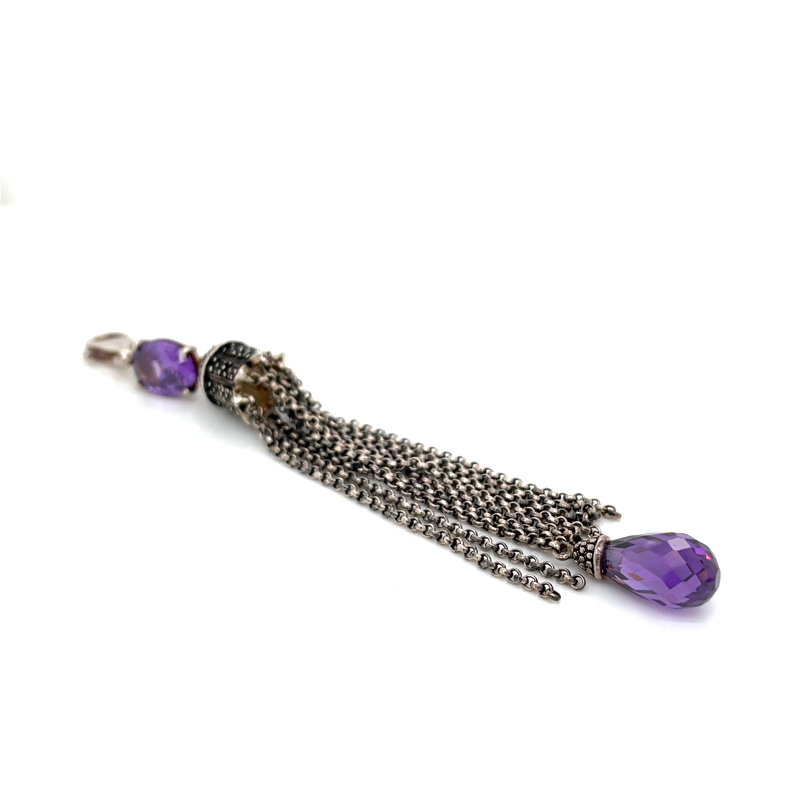 Thomas Sabo Sterling Silver Purple Tassel Marcasite Pendant