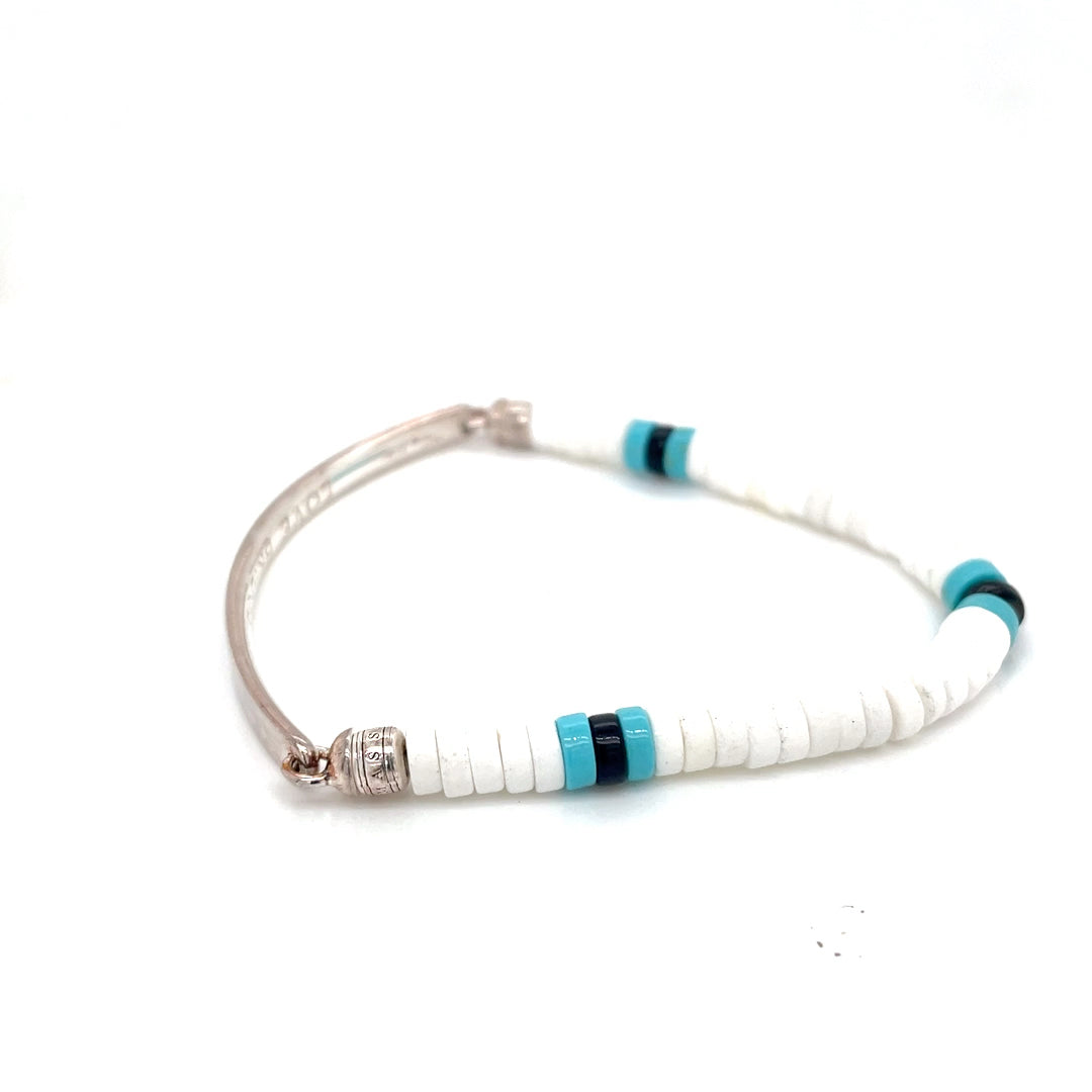 Thomas Sabo Love Bridge Silver Agate Obsidian Turquoise Ethno Bracelet