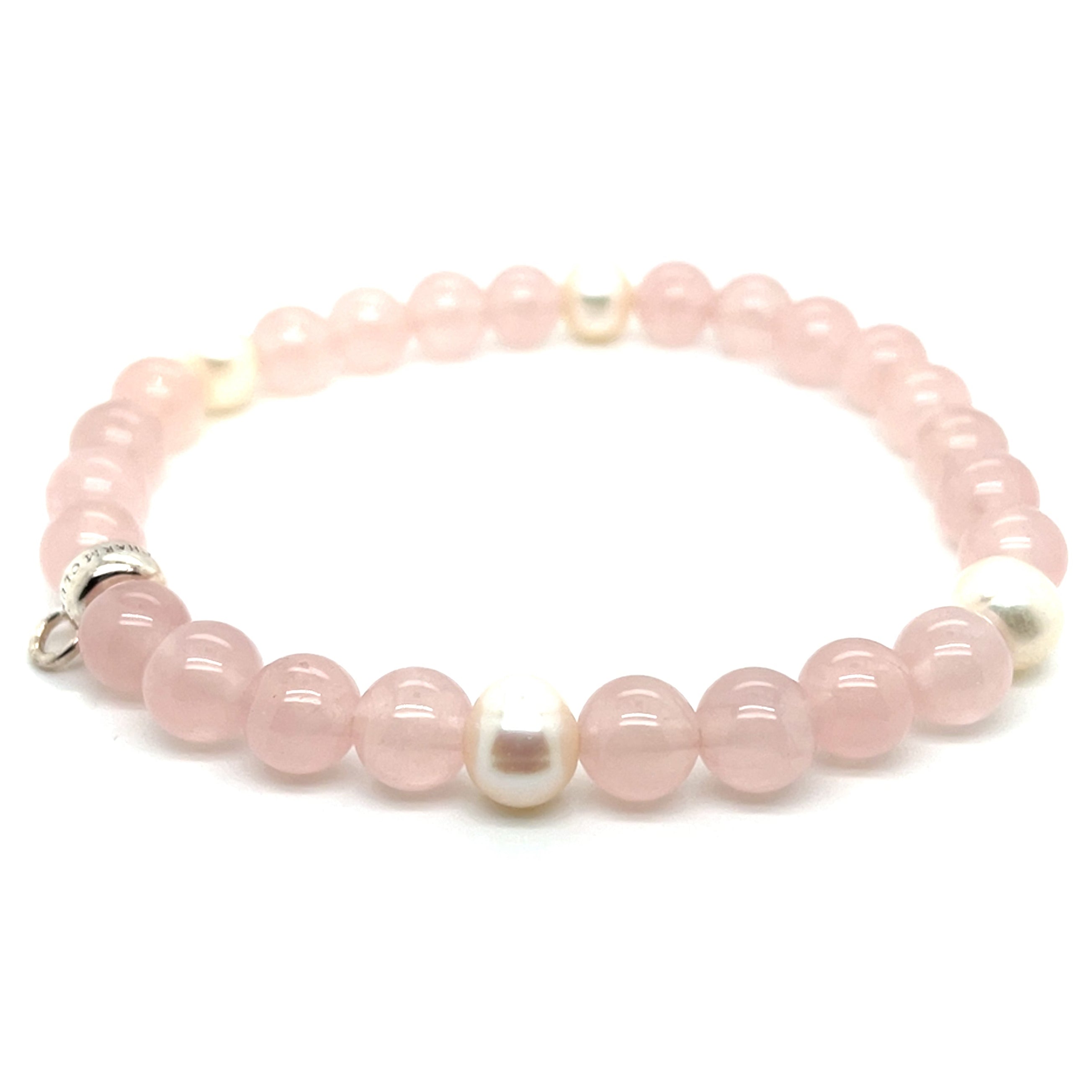 Thomas Sabo Silver Rose Quartz & Freshwater Pearl Bracelet