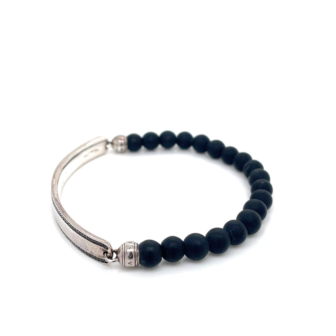 Thomas Sabo Black Obsidian and Black CZ Bracelet