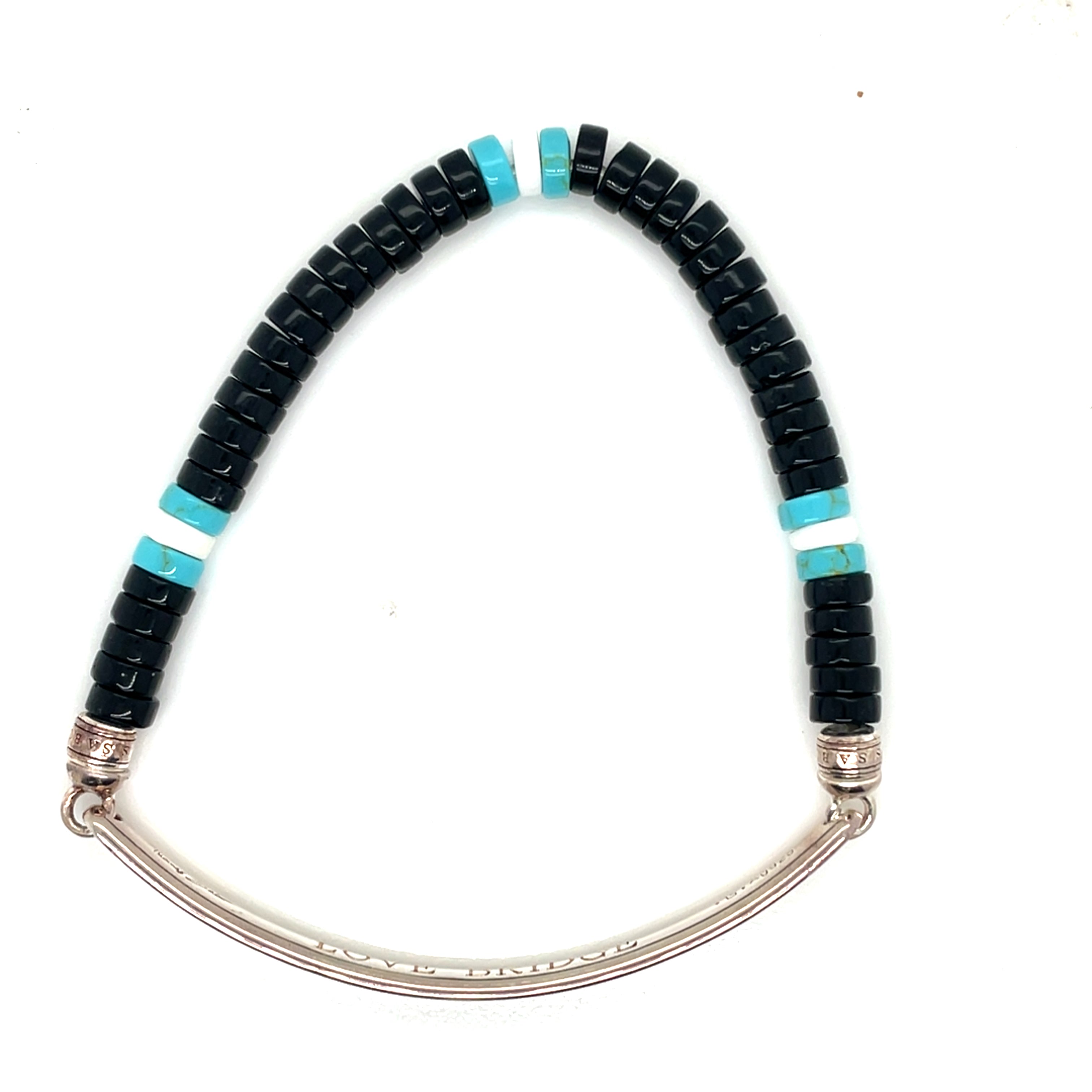 Thomas Sabo Silver Love Bridge Black Obsidian Bead Bracelet