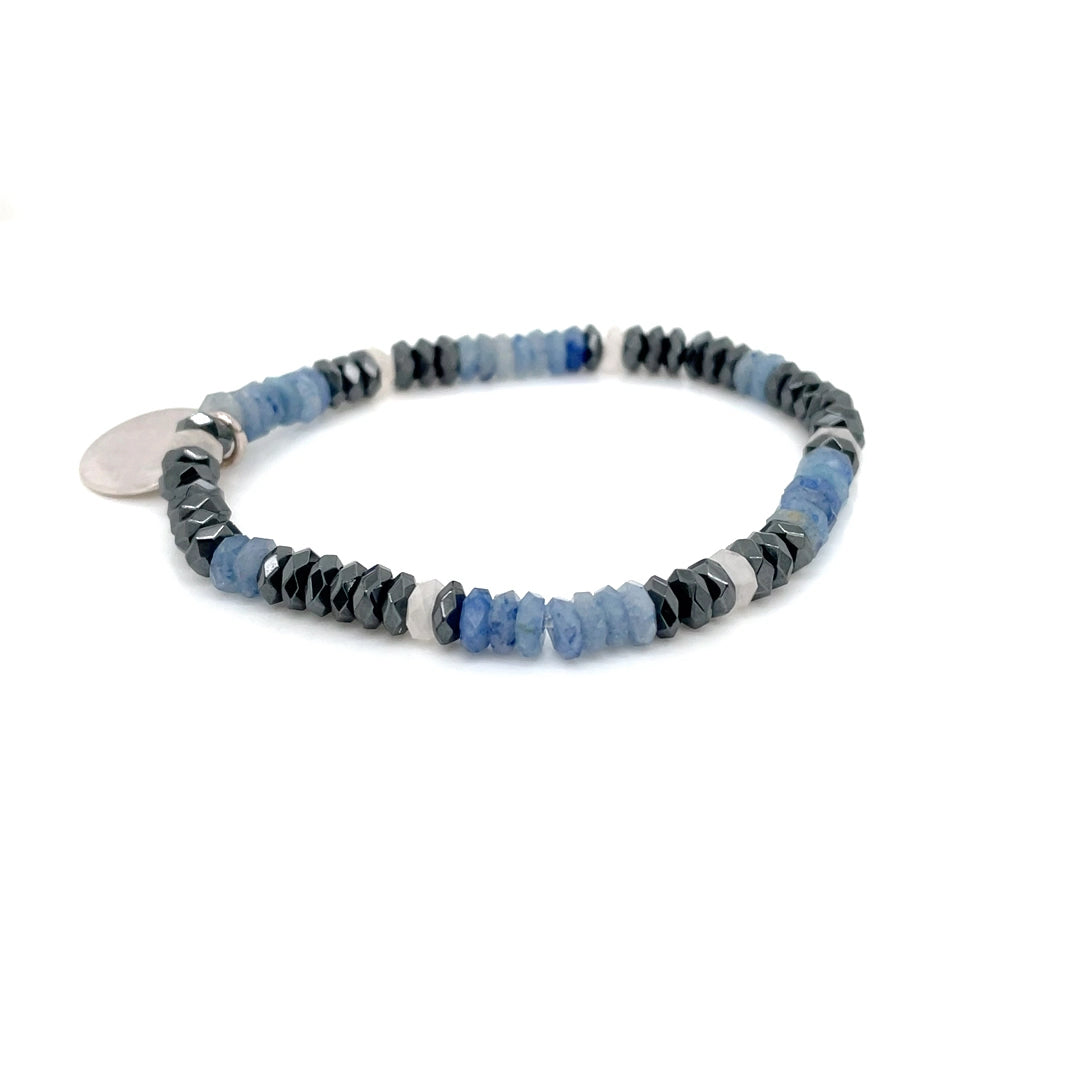 Thomas Sabo Dumortierite, White Jade and Hematite Bracelet