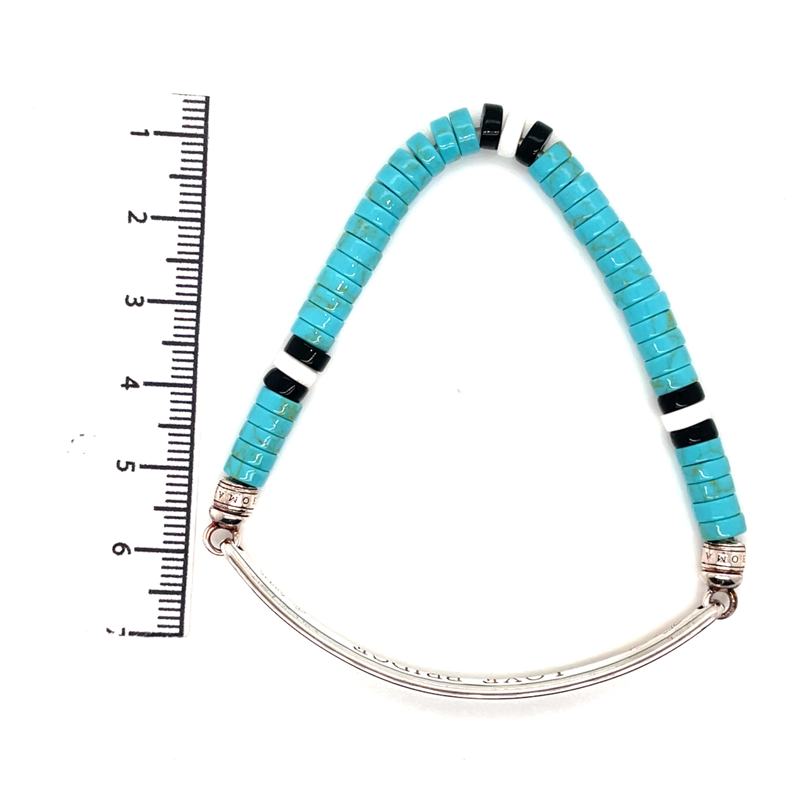 Thomas Sabo Silver Love Bridge Simulated Turquoise Bead Bracelet