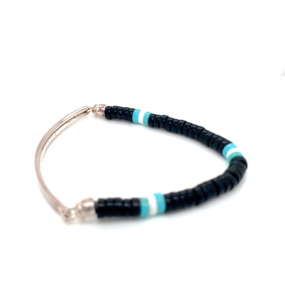 Thomas Sabo Silver Love Bridge Black Obsidian Bead Bracelet