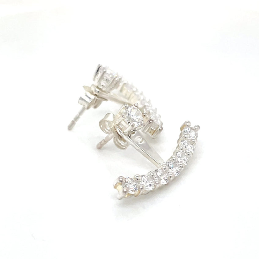 Thomas Sabo Silver Cubic Zirconia Bar Jacket Stud Earrings