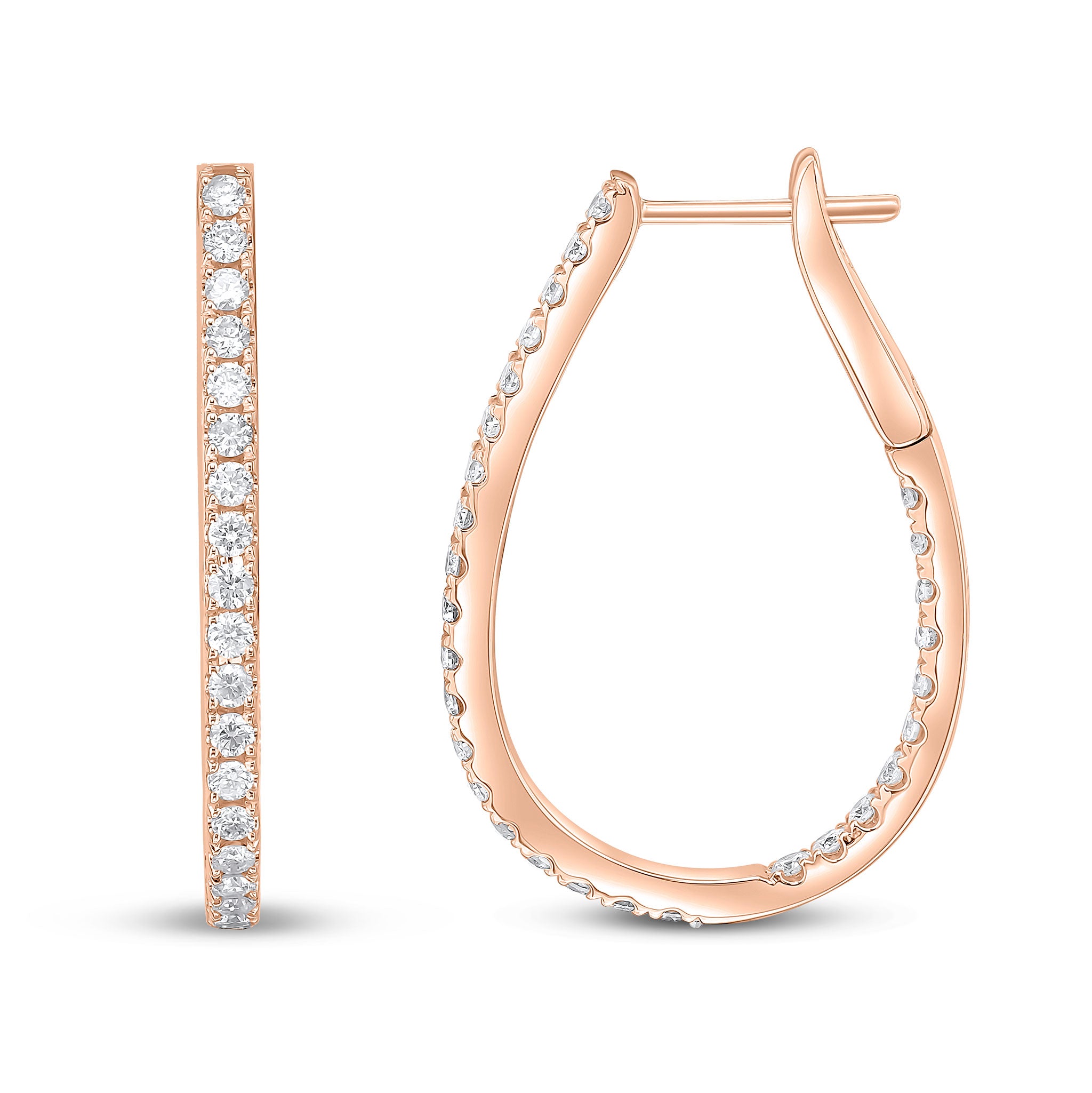 18rg Diamond Horseshoe Hoops