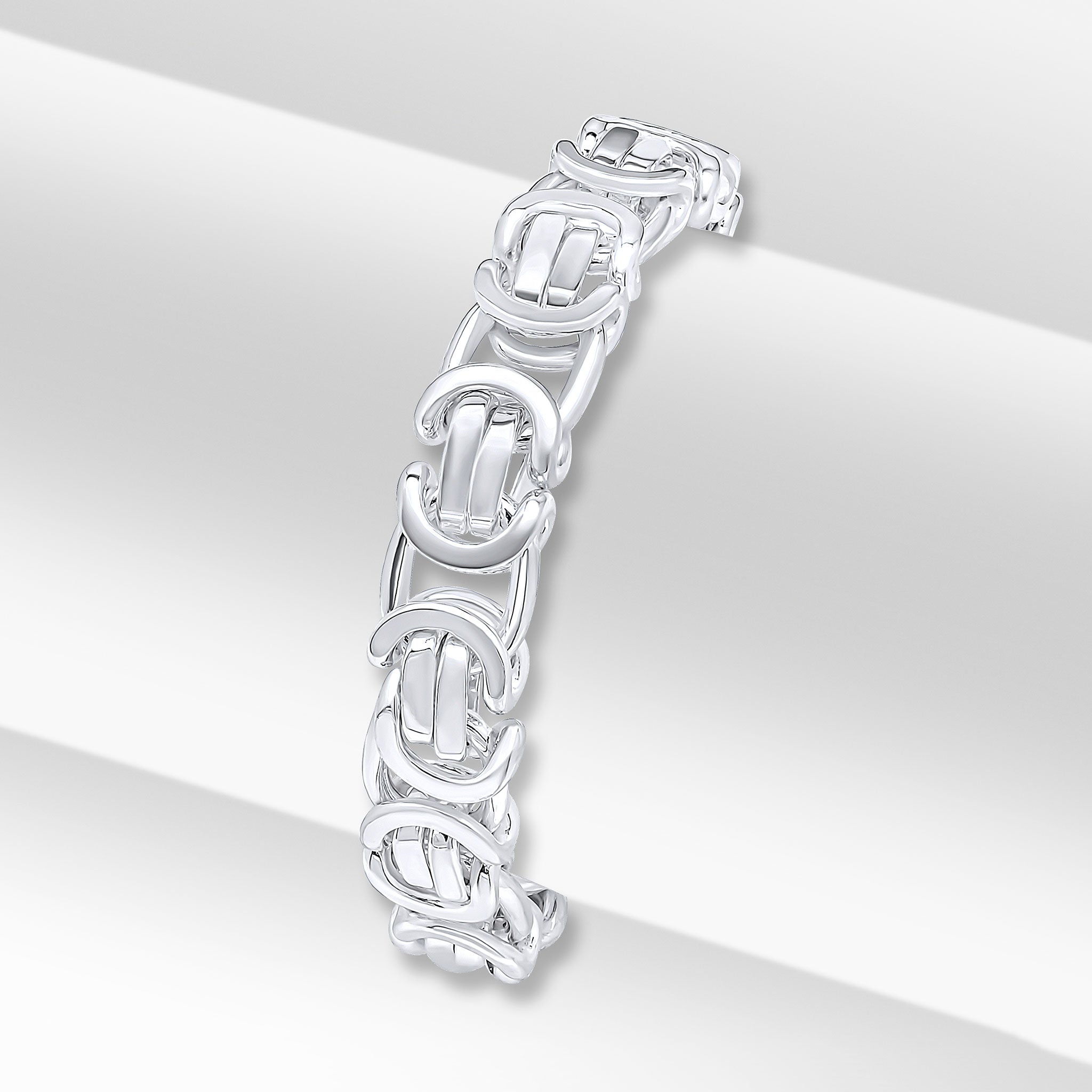 Silver 10mm Flat Byzantine 8" Bolt Ring