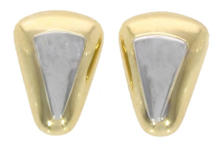 9ct yellow and white goldTriangular earrings