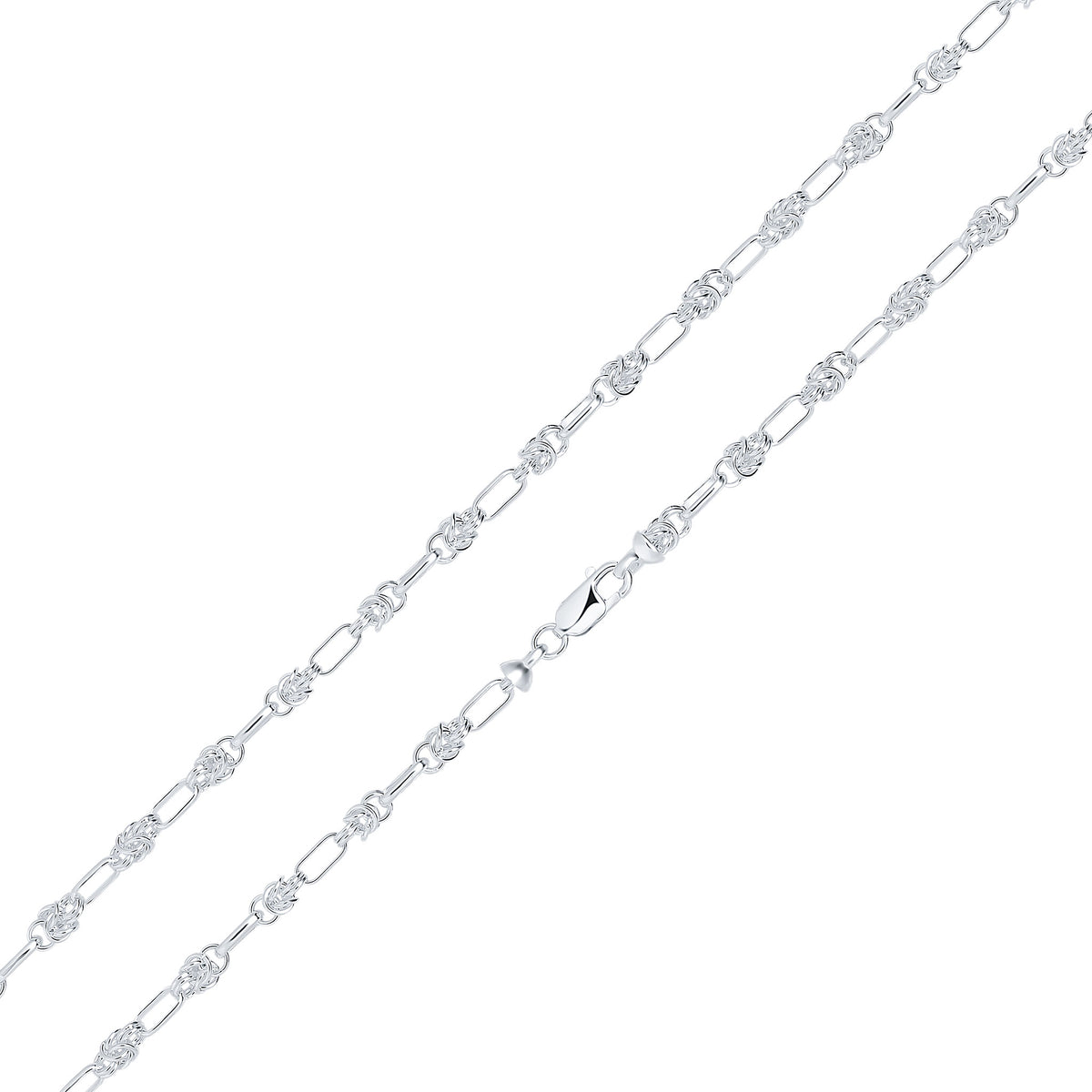 Silver 4.6mm Byzantine Oval Link 1