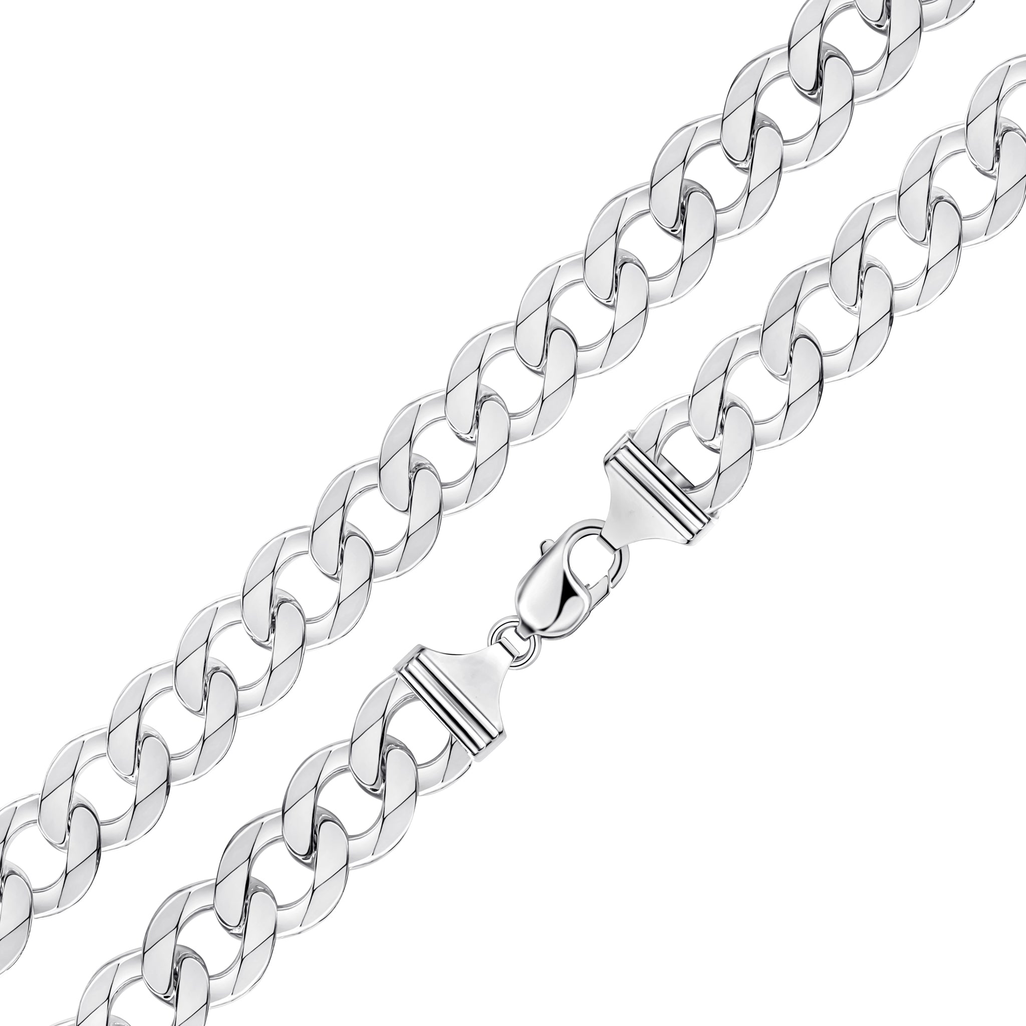 925 Sterling Silver 15mm Heavy Gents Curb Chain Bracelet 8.5"