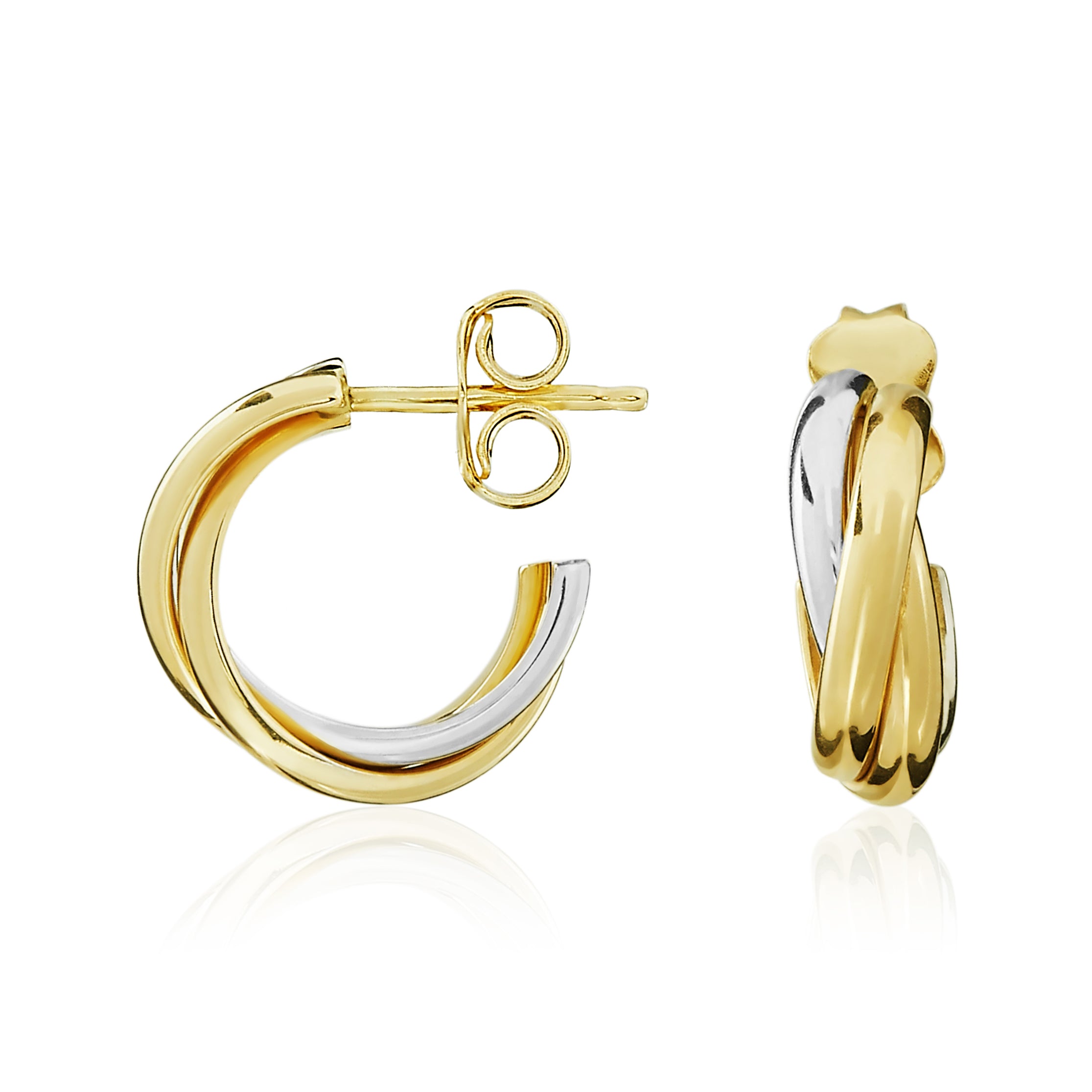 9ct Yellow And White Gold Polished Russion Wedding Ring Style Half