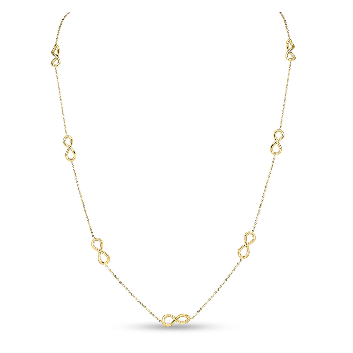 9ct Yellow Gold Chain & Infinity Motif Necklace 24 Inch