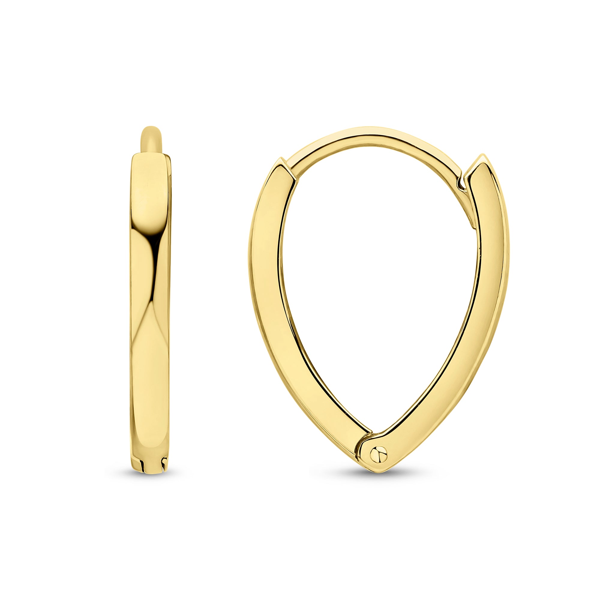 9ct Yellow Gold Polished Pointed Huggy Earrings