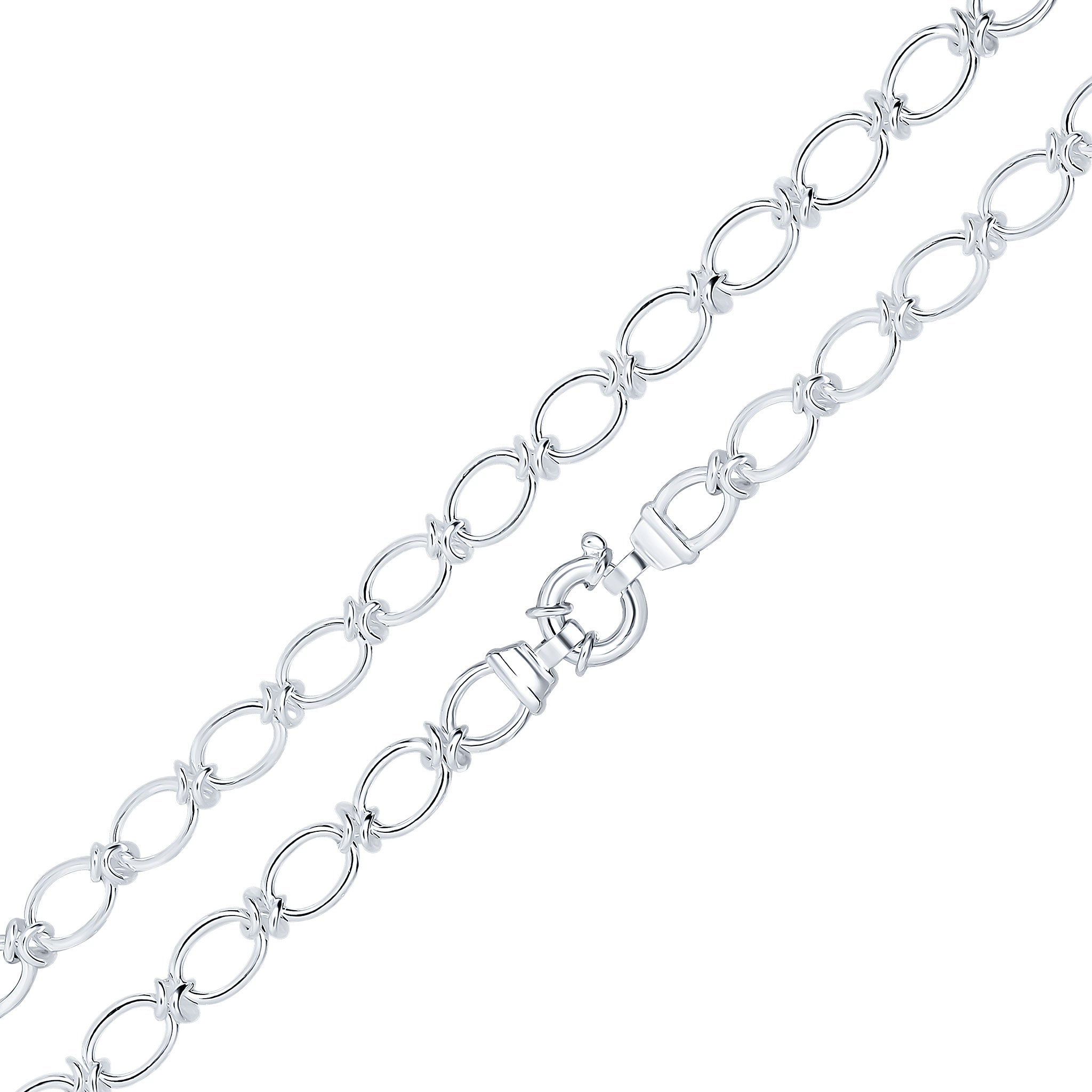 Silver 9mm Oval Knot 7.5" Bolt Ring