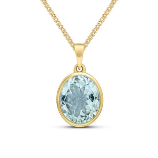 Aquamarine Pendant in 9ct Yellow Gold