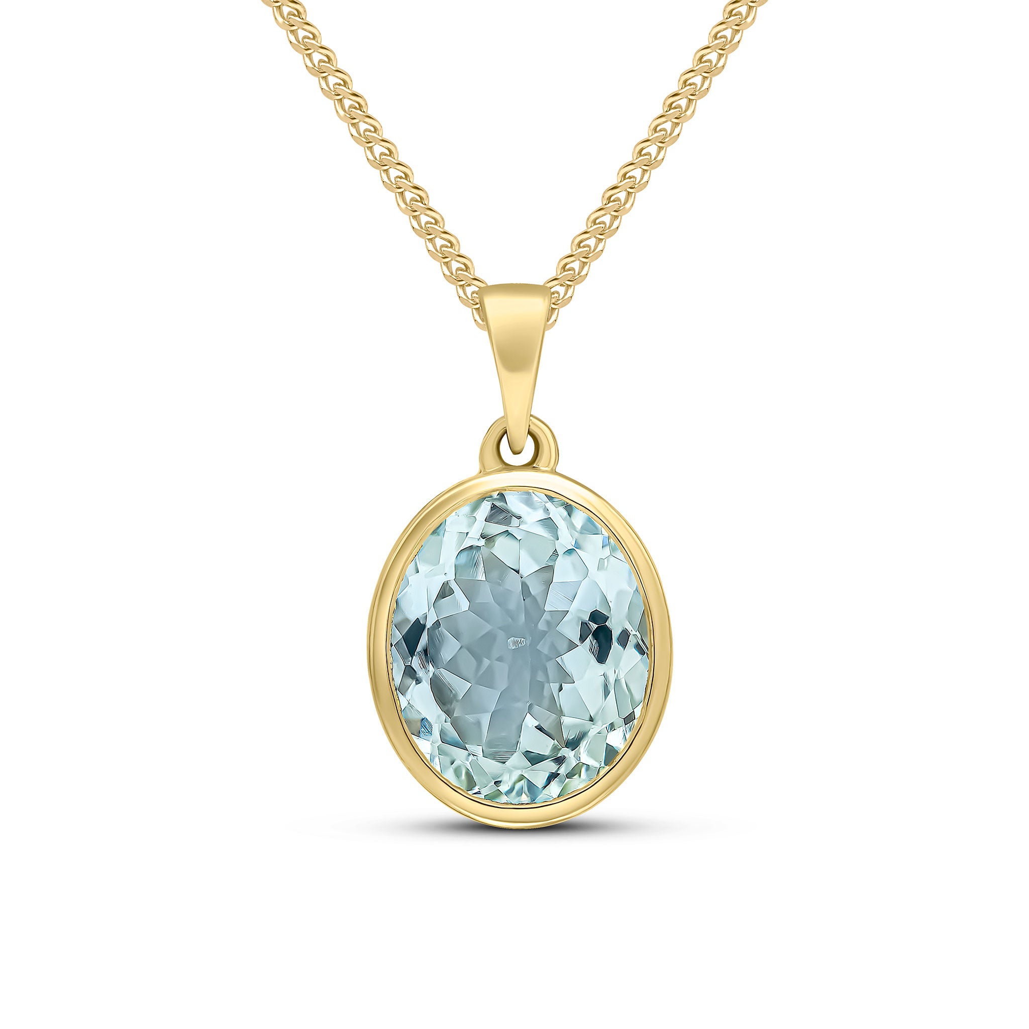Aquamarine Pendant in 9ct Yellow Gold