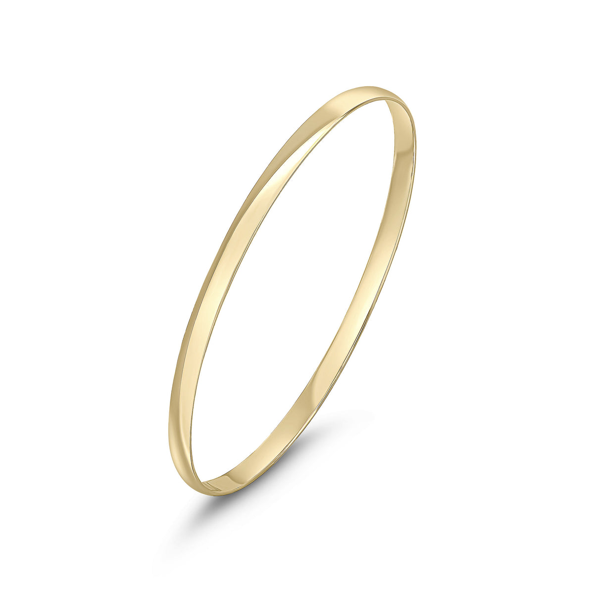 9ct Yellow Gold 4mm D Shape Slave Bangle 60 70 ID